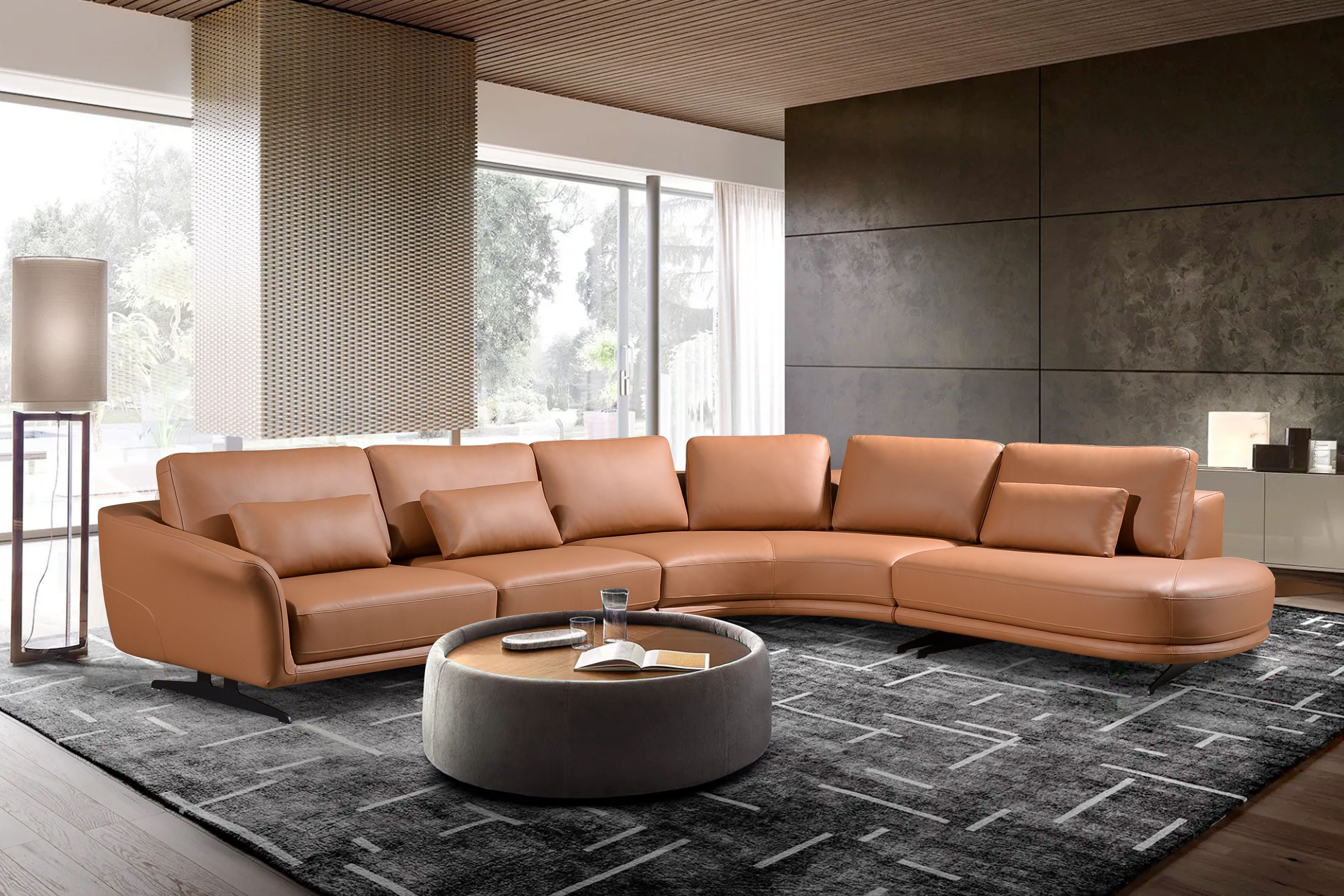 HELIOS Sectional Sofa in Leather by Castilla