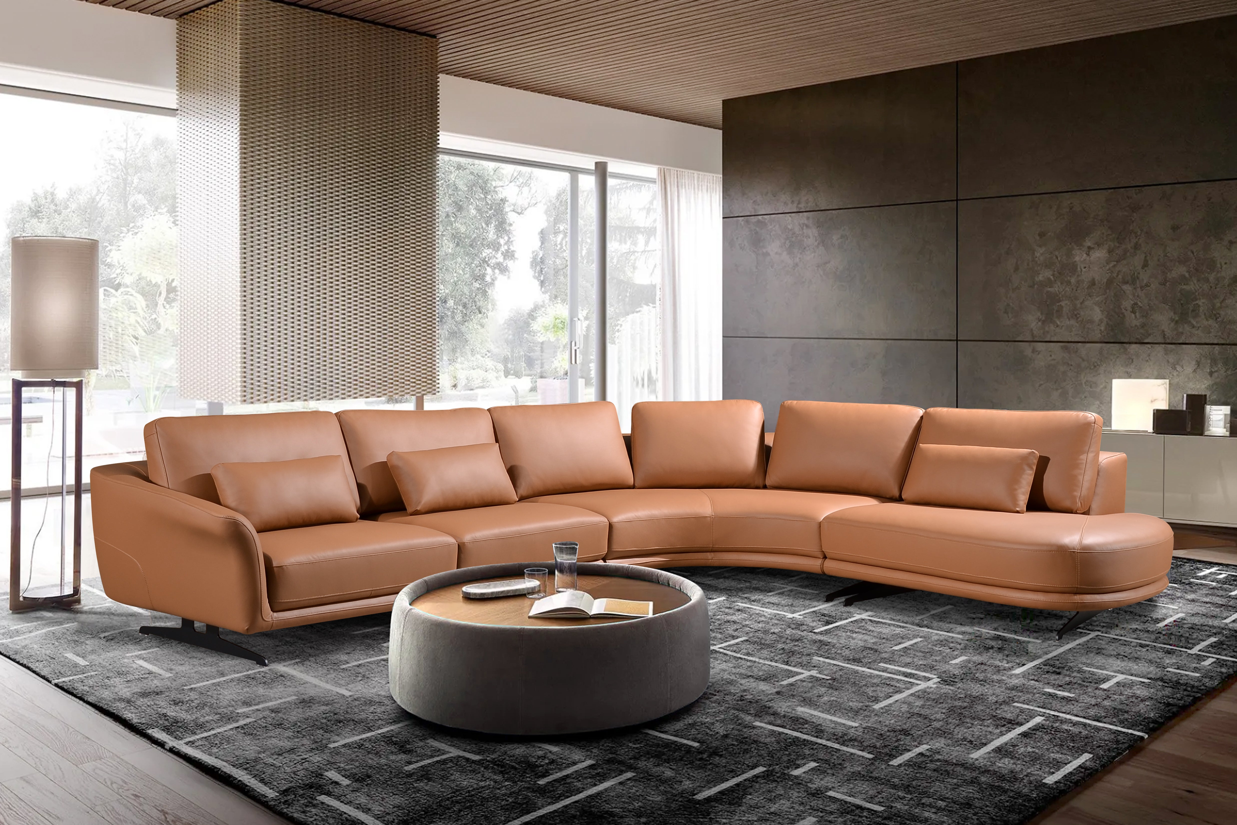 HELIOS Sectional Sofa in Leather by Castilla
