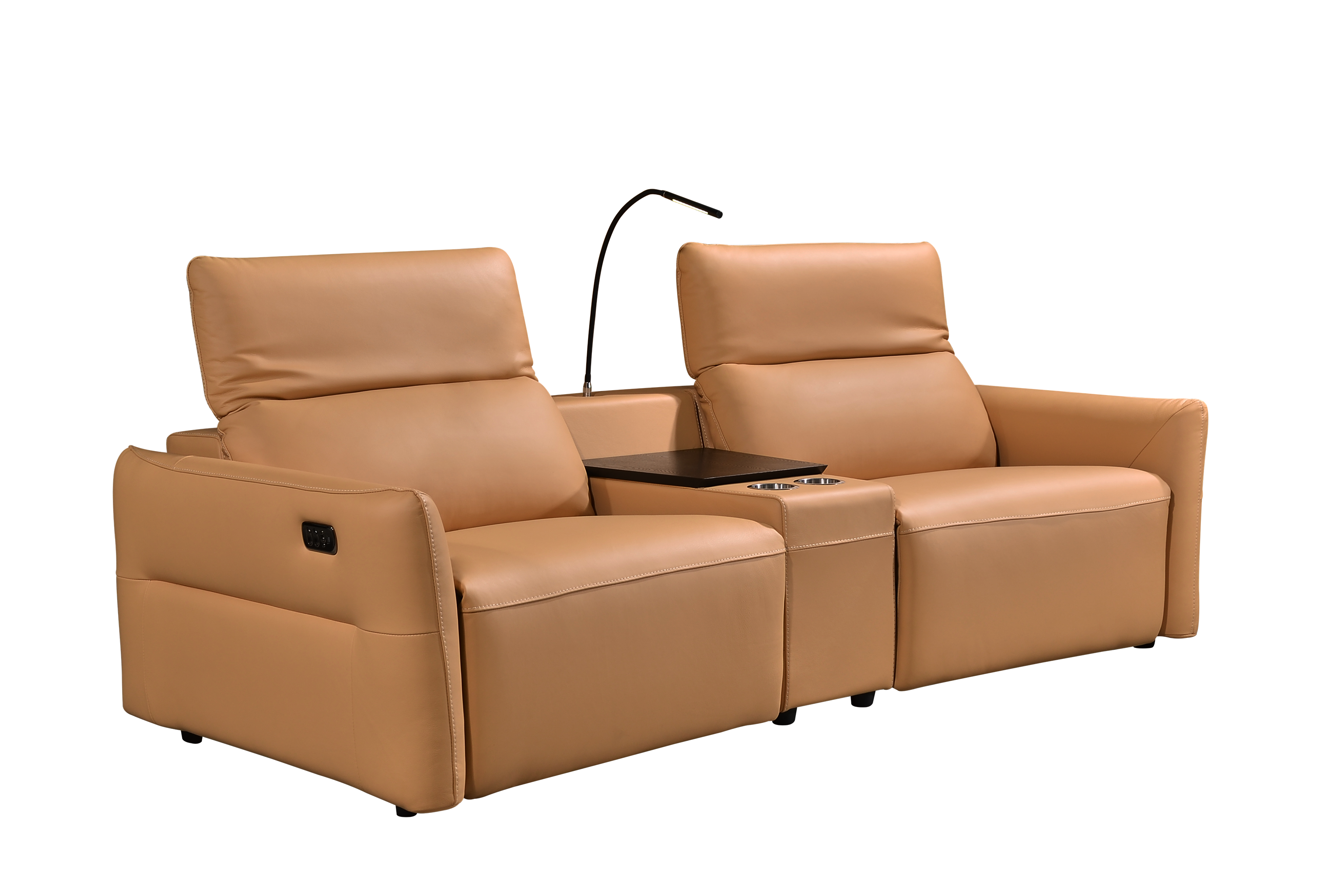 RUBICA 2.5 Seater Recliner With Console in Leather by Castilla