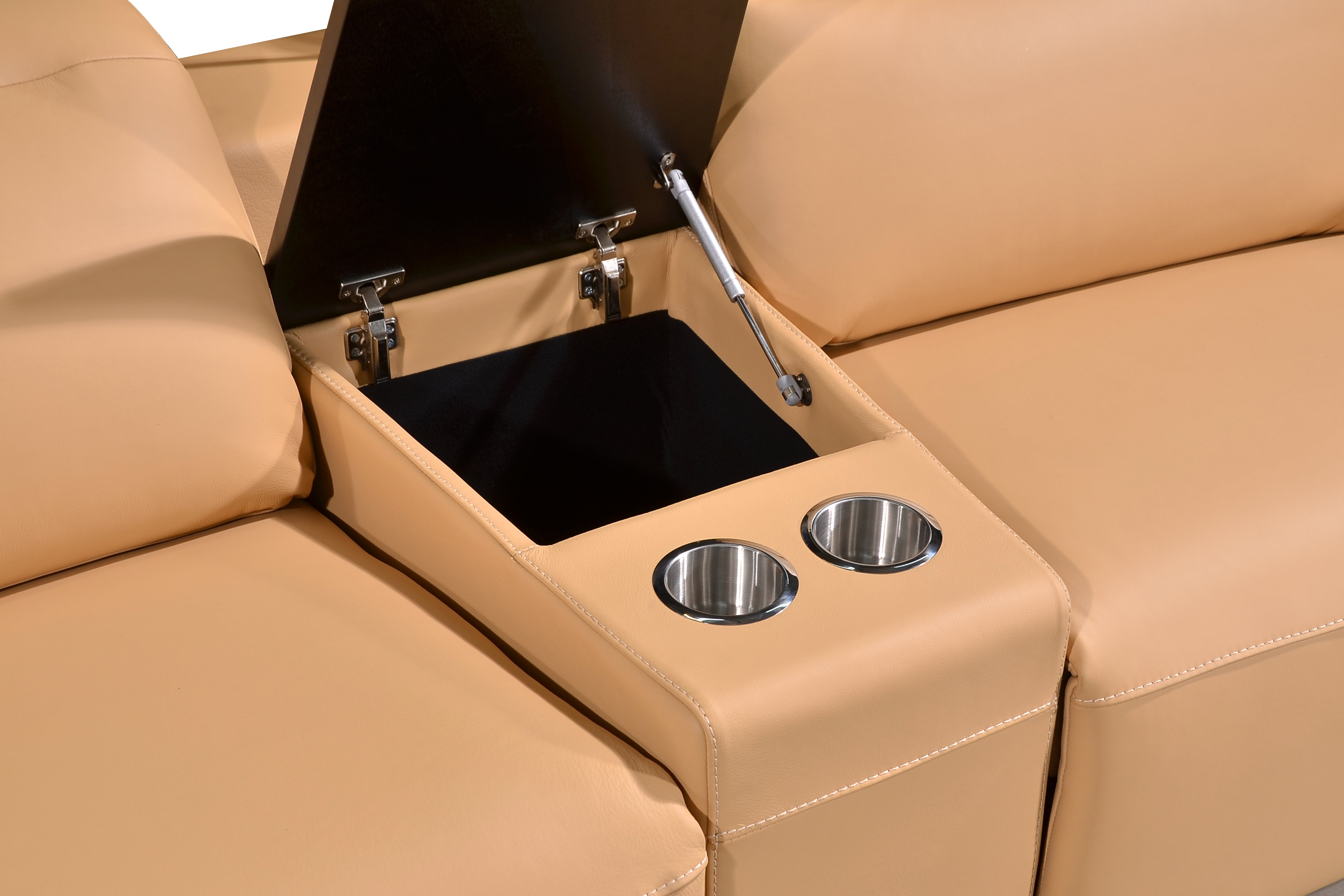 RUBICA 2.5 Seater Incliner With Console in Leather by Castilla