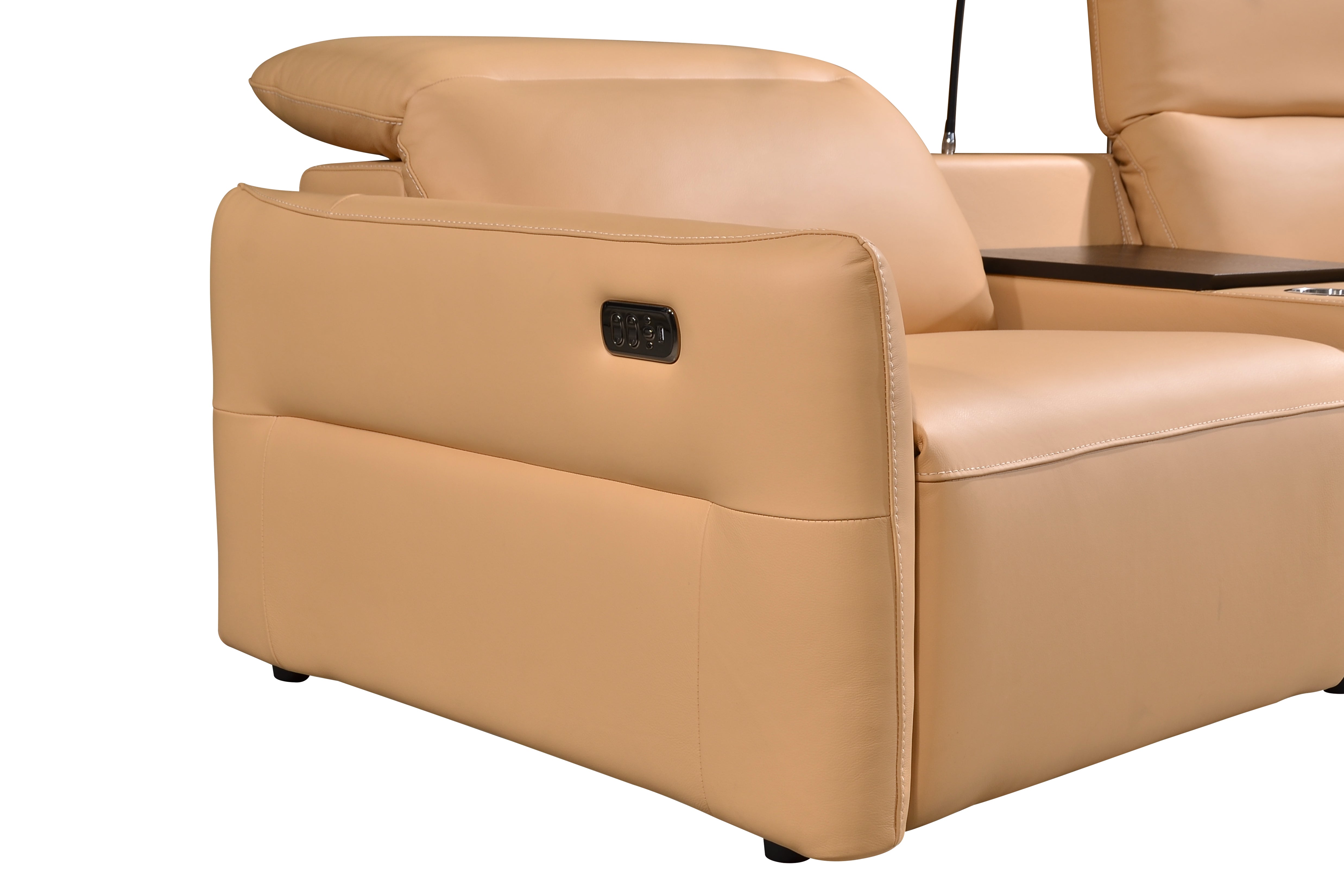 RUBICA 2.5 Seater Incliner With Console in Leather by Castilla