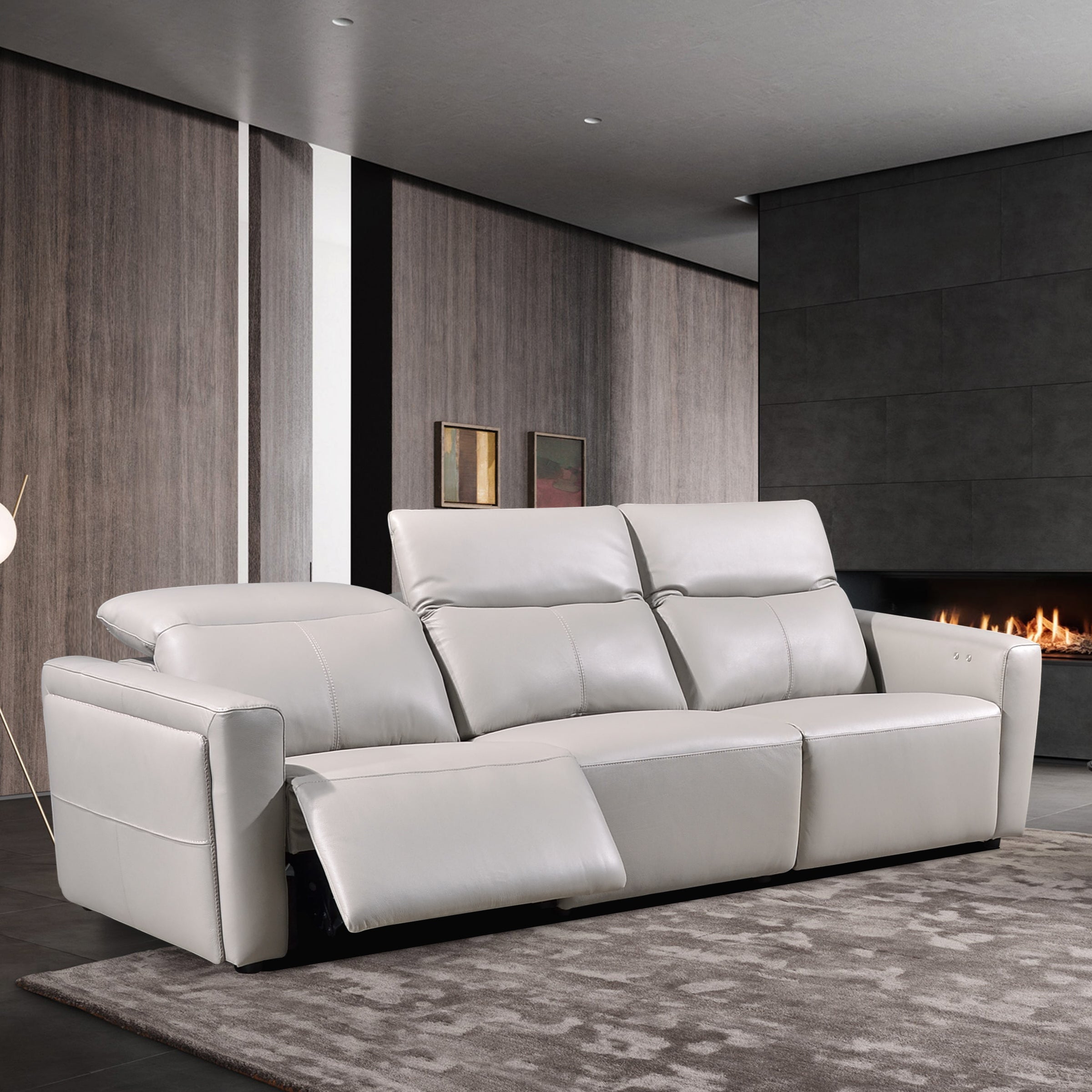 VINCI 3.5 Seater Incliner Sofa in Leather by Castilla