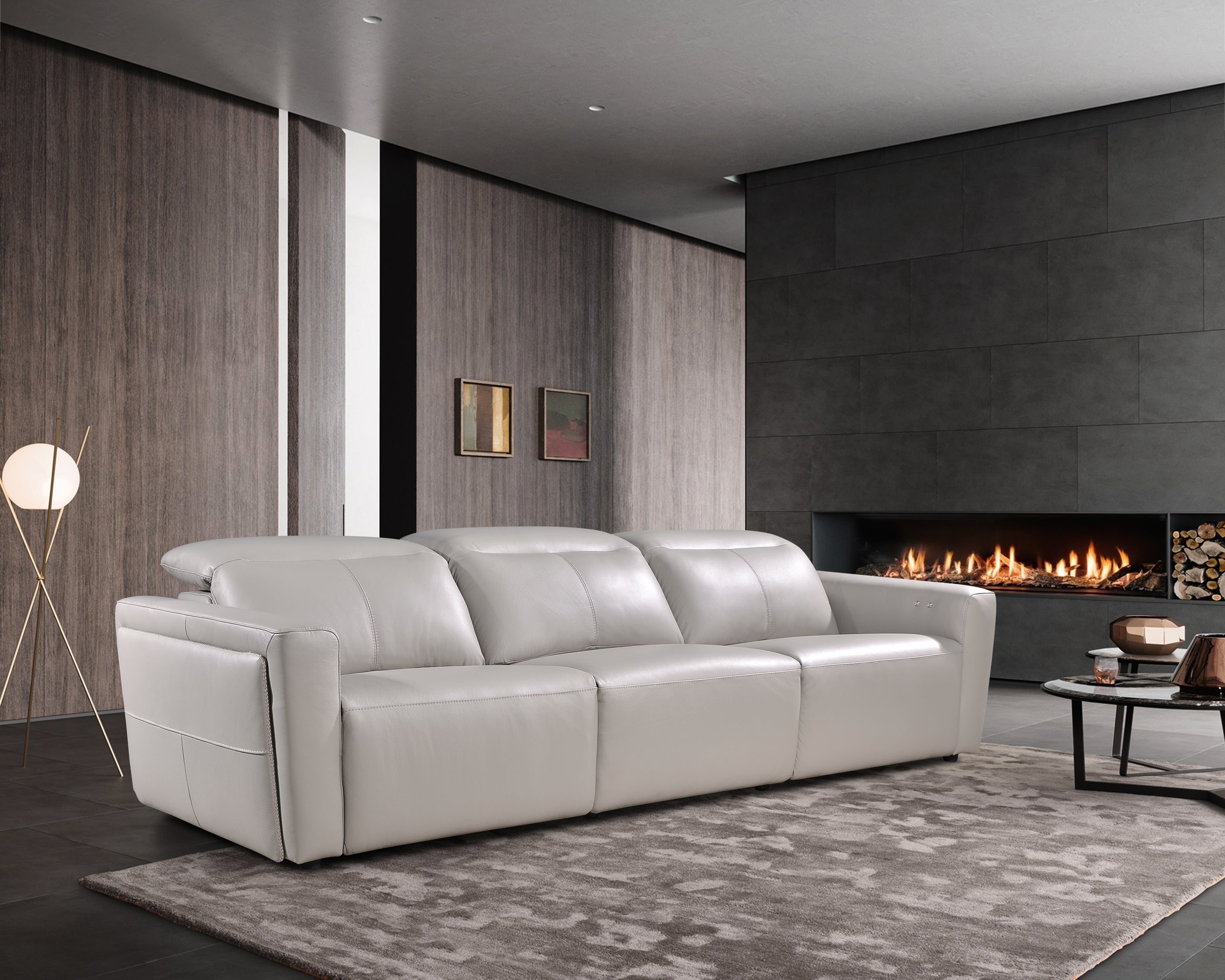 VINCI 3.5 Seater Incliner Sofa in Leather by Castilla