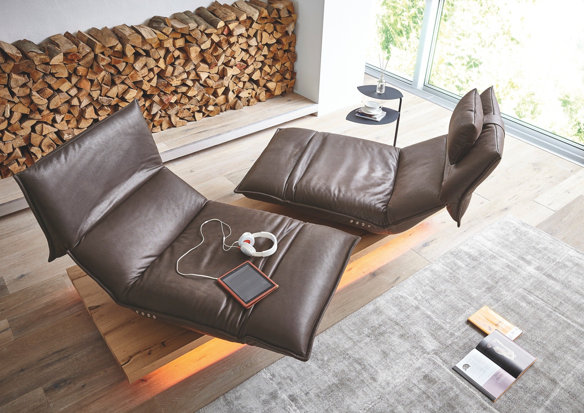 EDIT 2.5 Seater Functional Sofa in Leather by Koinor