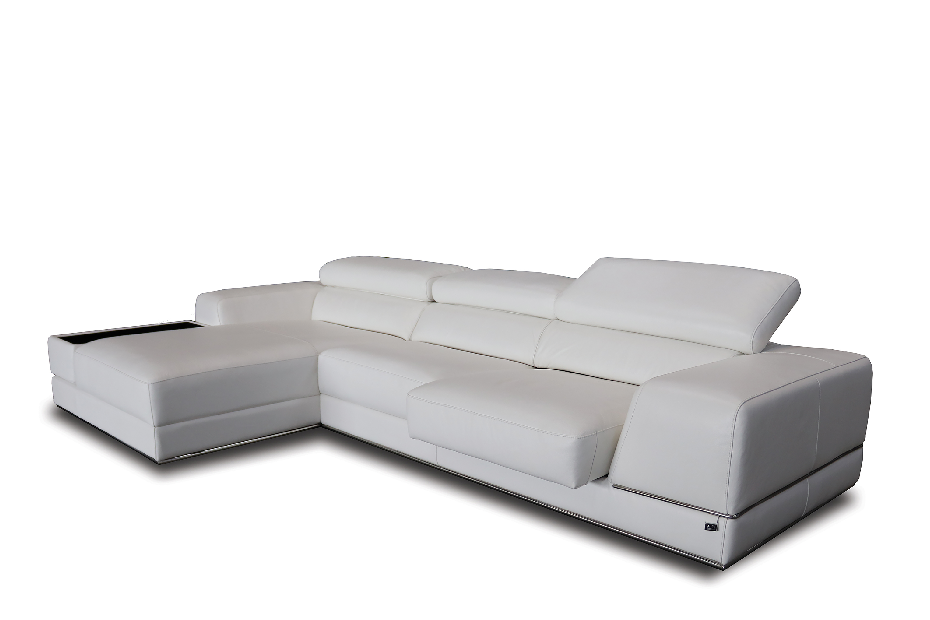 GIOVANNI L-Shaped Slider Sofa in Leather by Castilla