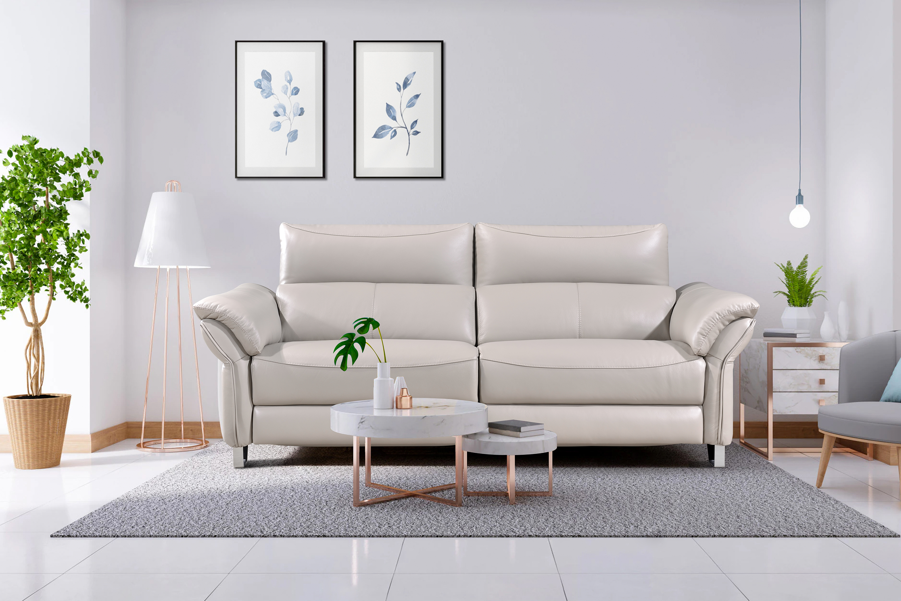 TOMAS 2.5 Seater Incliner Sofa in Leather by Castilla