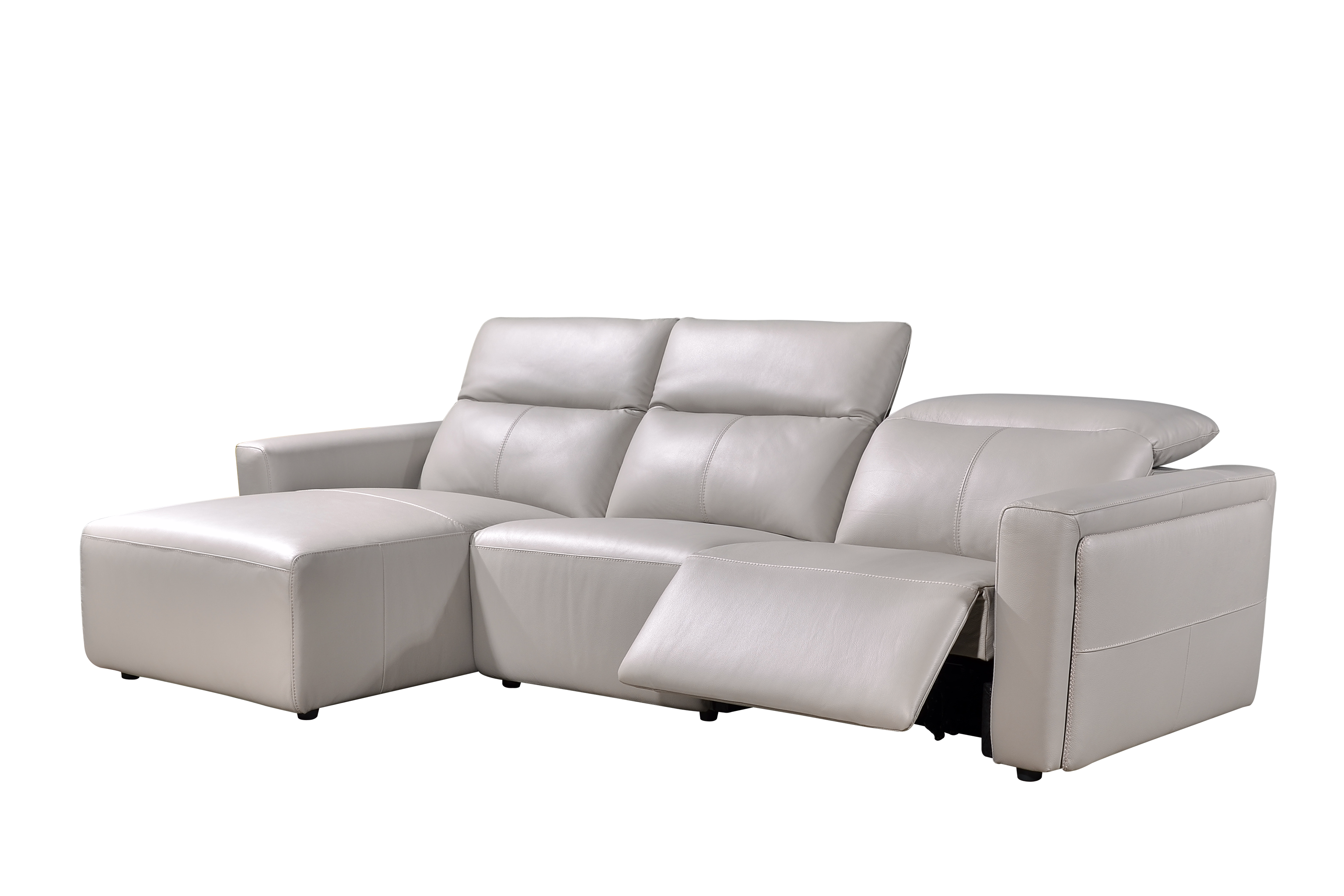 VINCI L-Shape Incliner Sofa in Leather by Castilla
