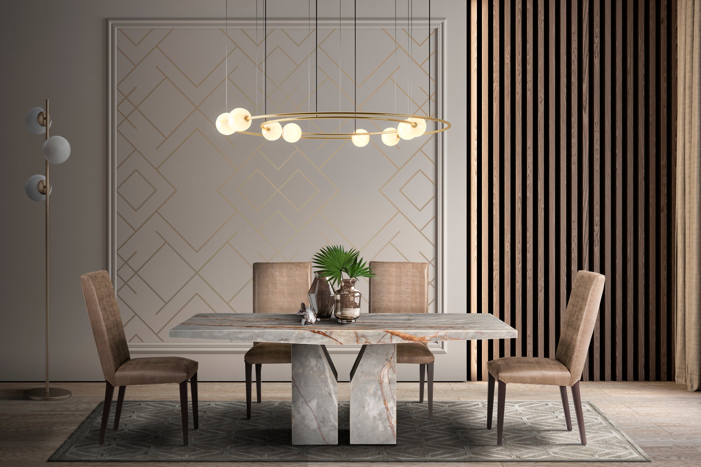 ZENITH 1.8M Marble Dining Table by Stone International