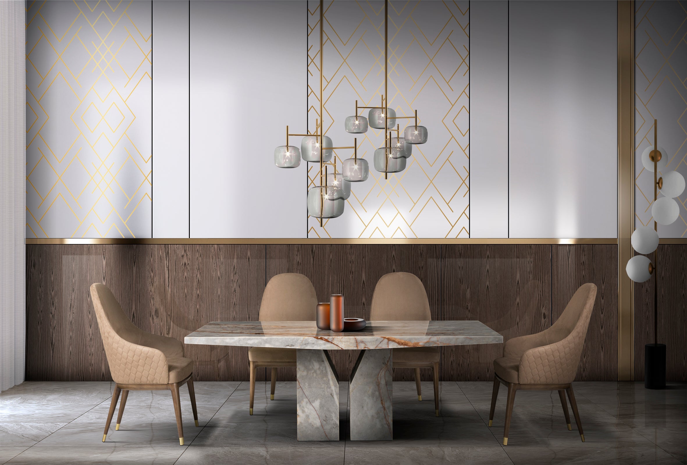ZENITH 1.8M Marble Dining Table by Stone International