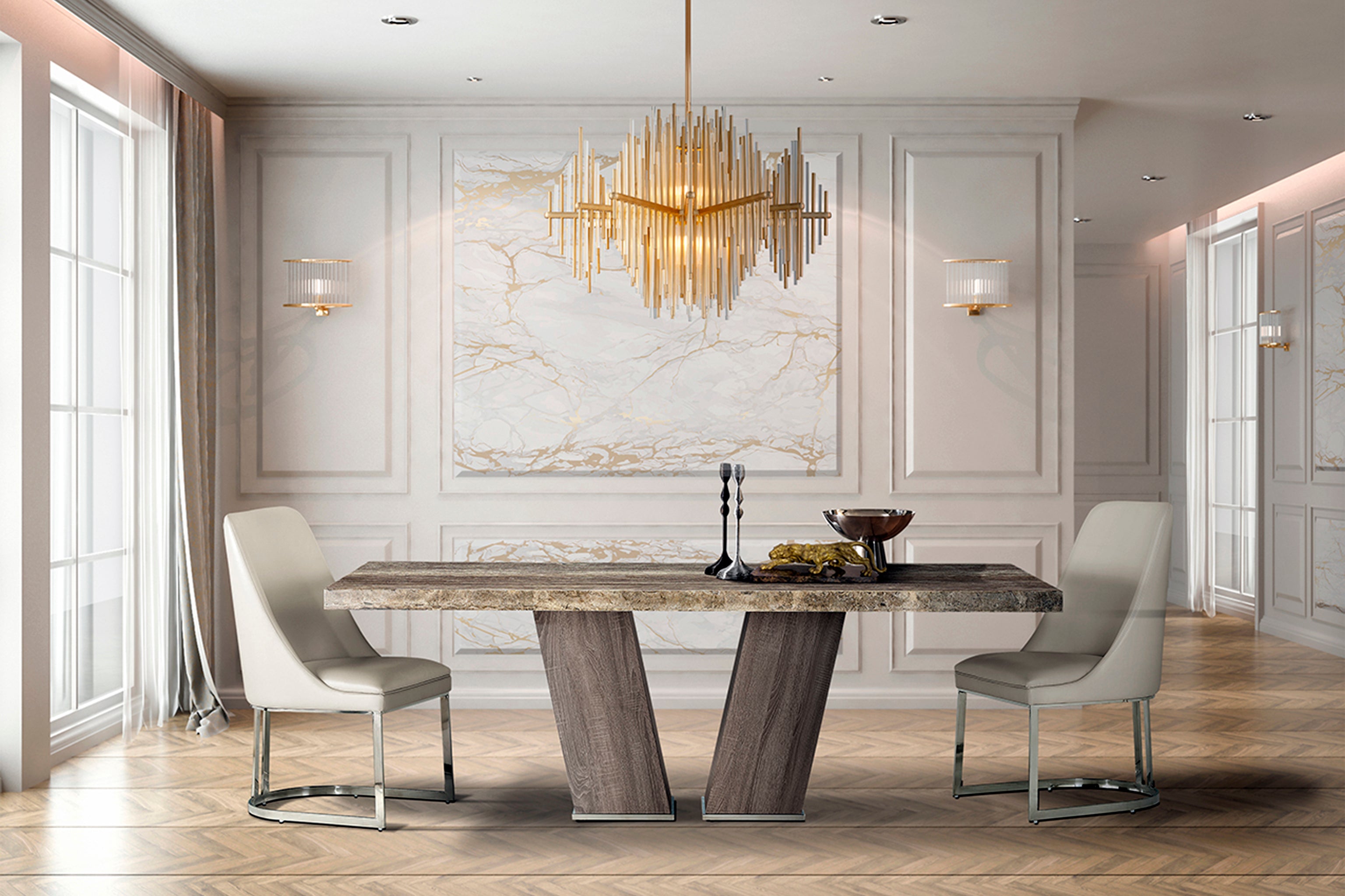 VERTIGO Marble Dining Table by Stone International