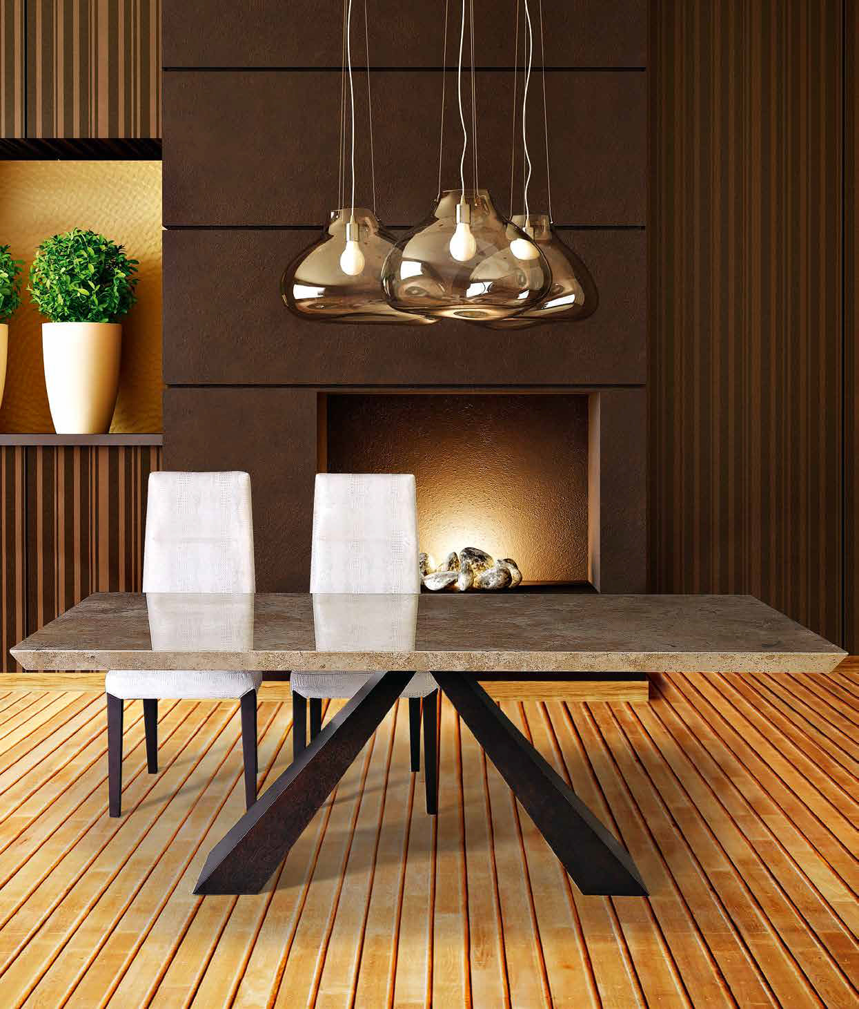 BUTTERFLY Marble Dining Table by Stone International