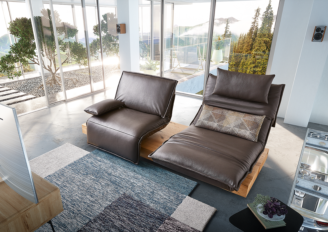 EDIT 2.5 Seater Functional Sofa in Leather by Koinor