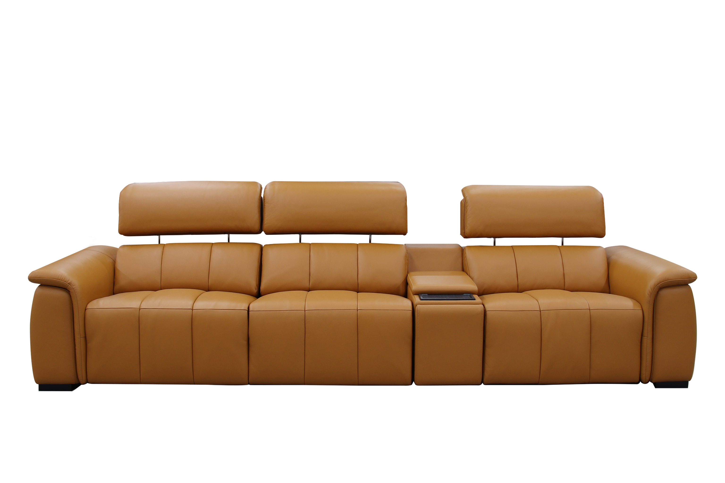 SERGIO 3.5 Seater Incliner Sofa w Console in Leather by Castilla