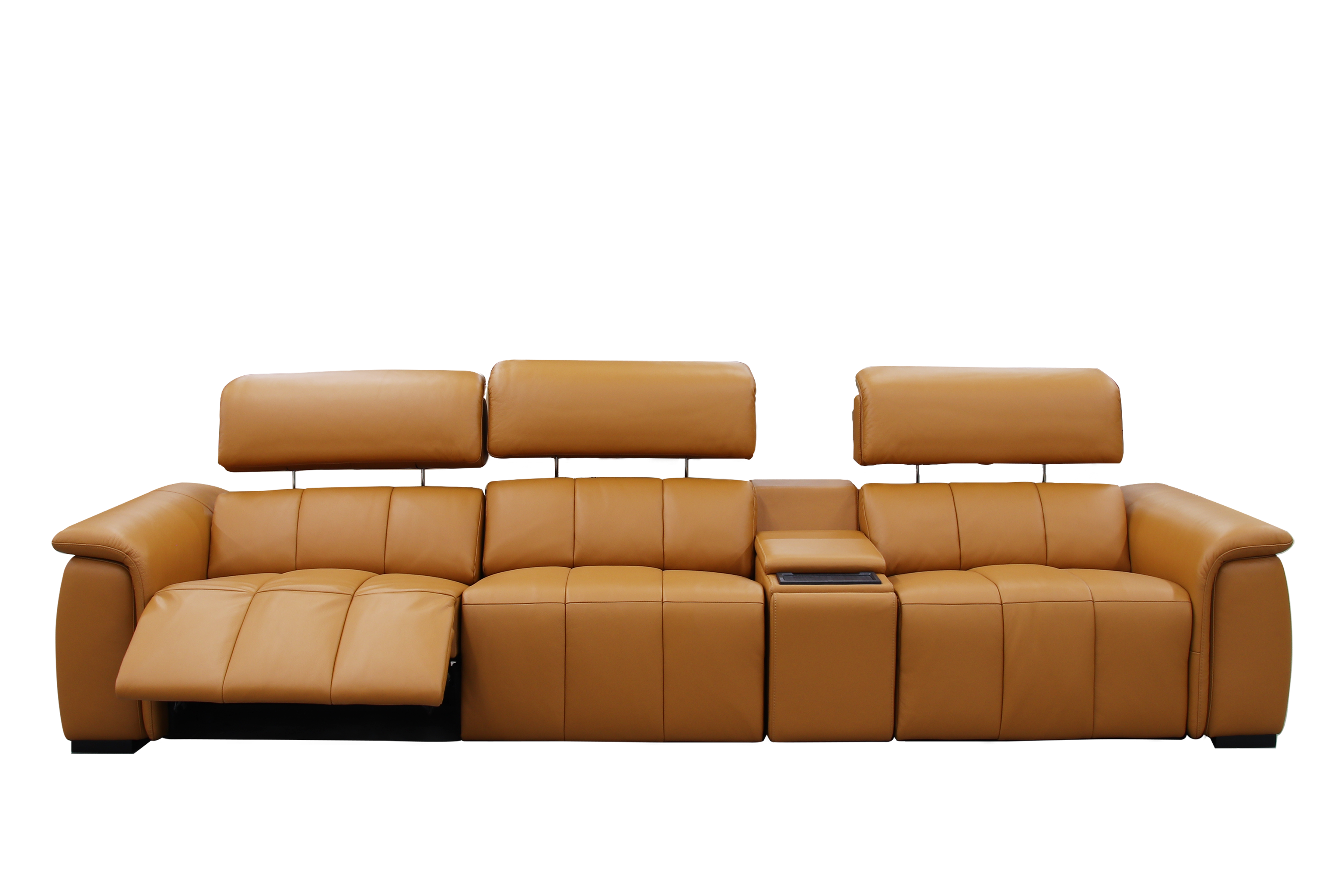 SERGIO 3.5 Seater Incliner Sofa w Console in Leather by Castilla