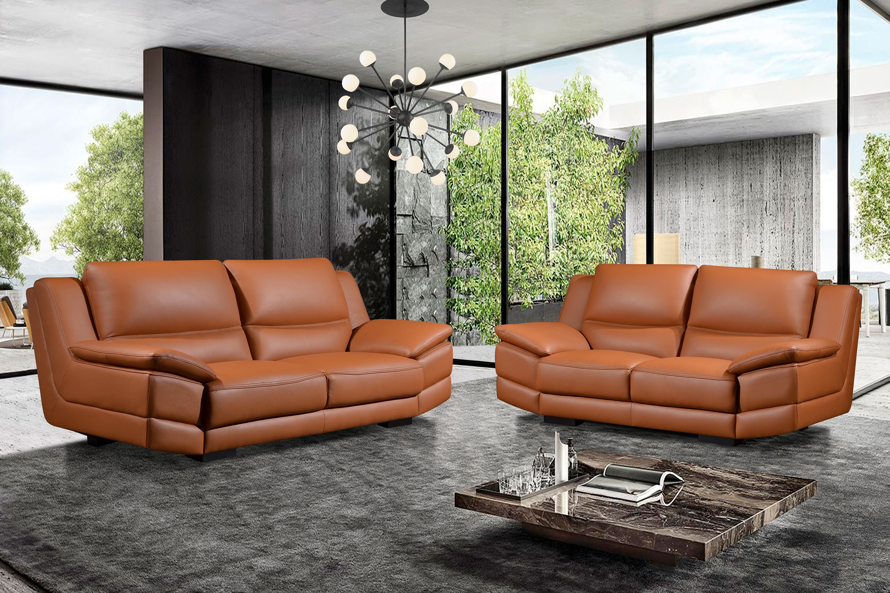 PALOMA 2 Seater Sofa in Leather by Castilla