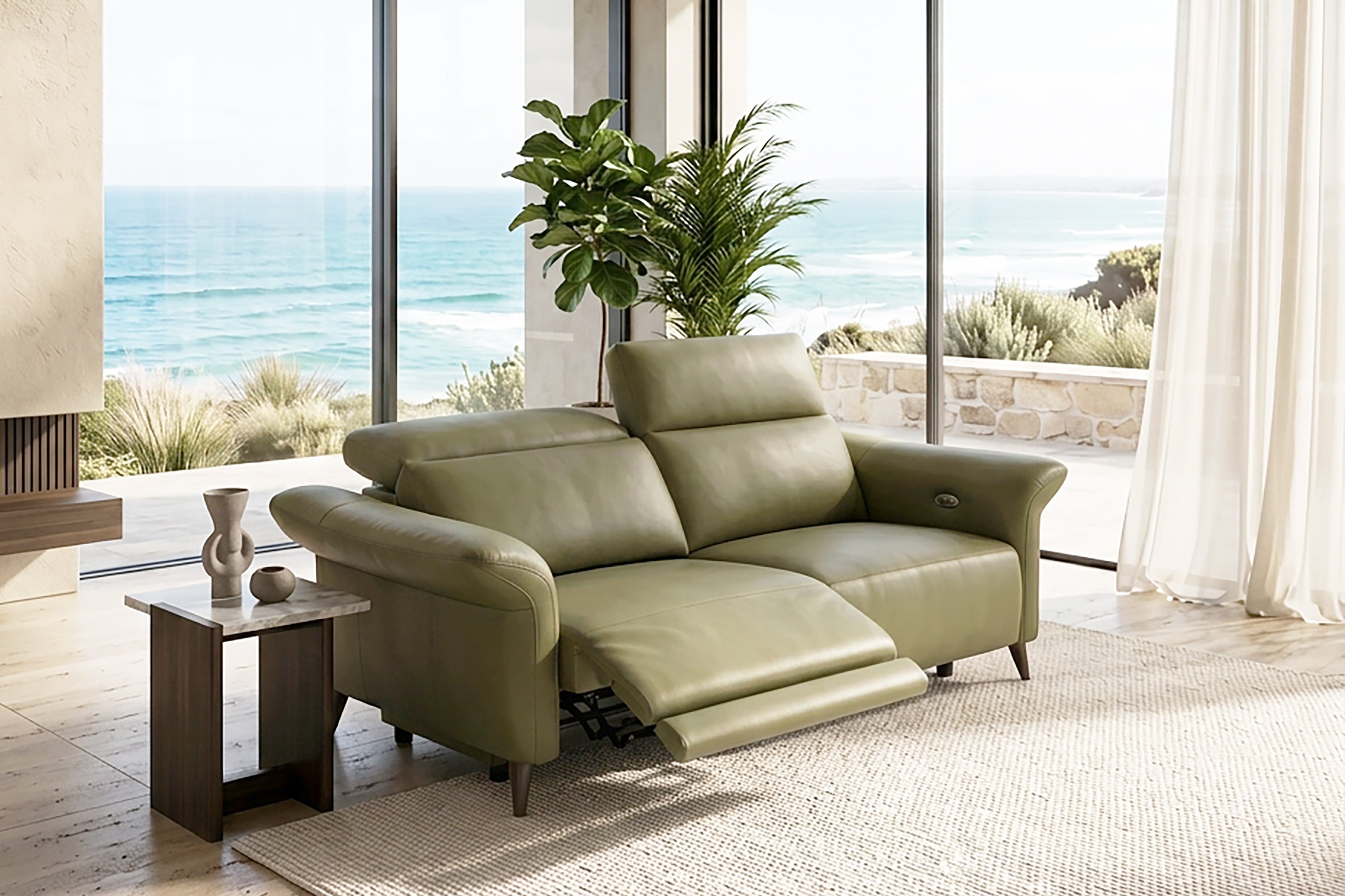 MARIETTE 2.5 Seater Power Incliner Sofa in Leather by Castilla
