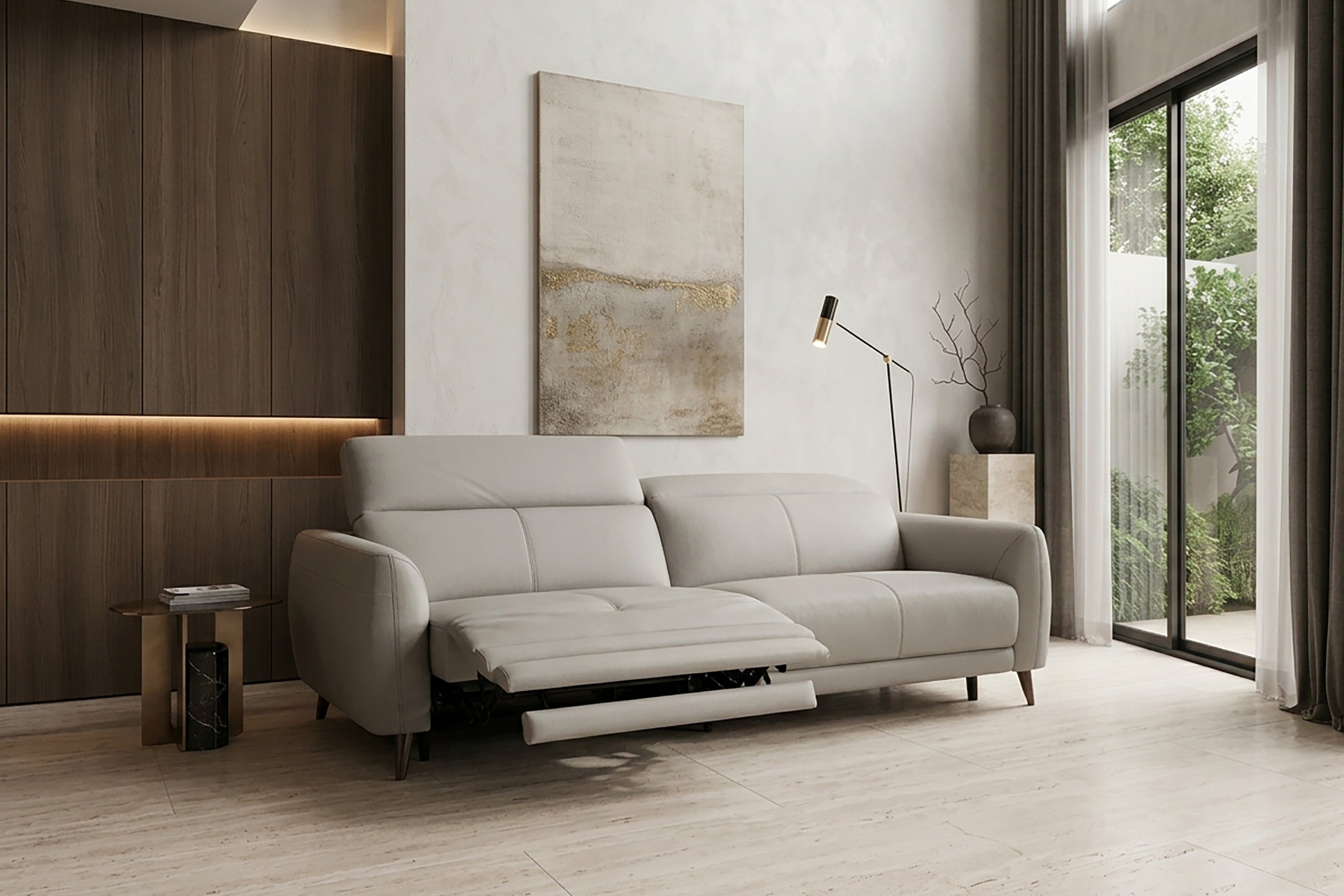 BRIXTON 2.5 Seater Power Incliner Sofa in Leather by Castilla