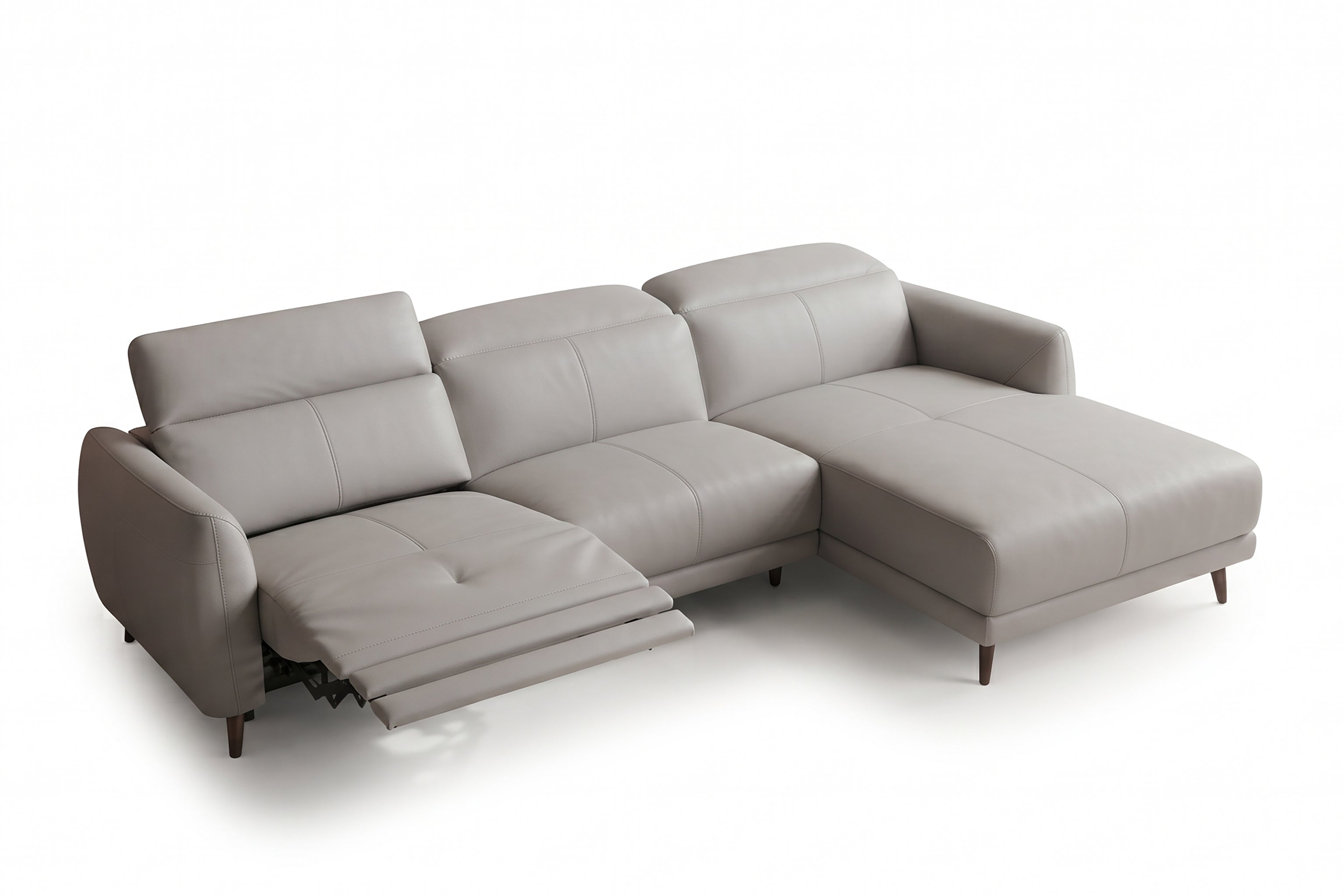 BRIXTON L-Shape Power Incliner Sofa in Leather by Castilla