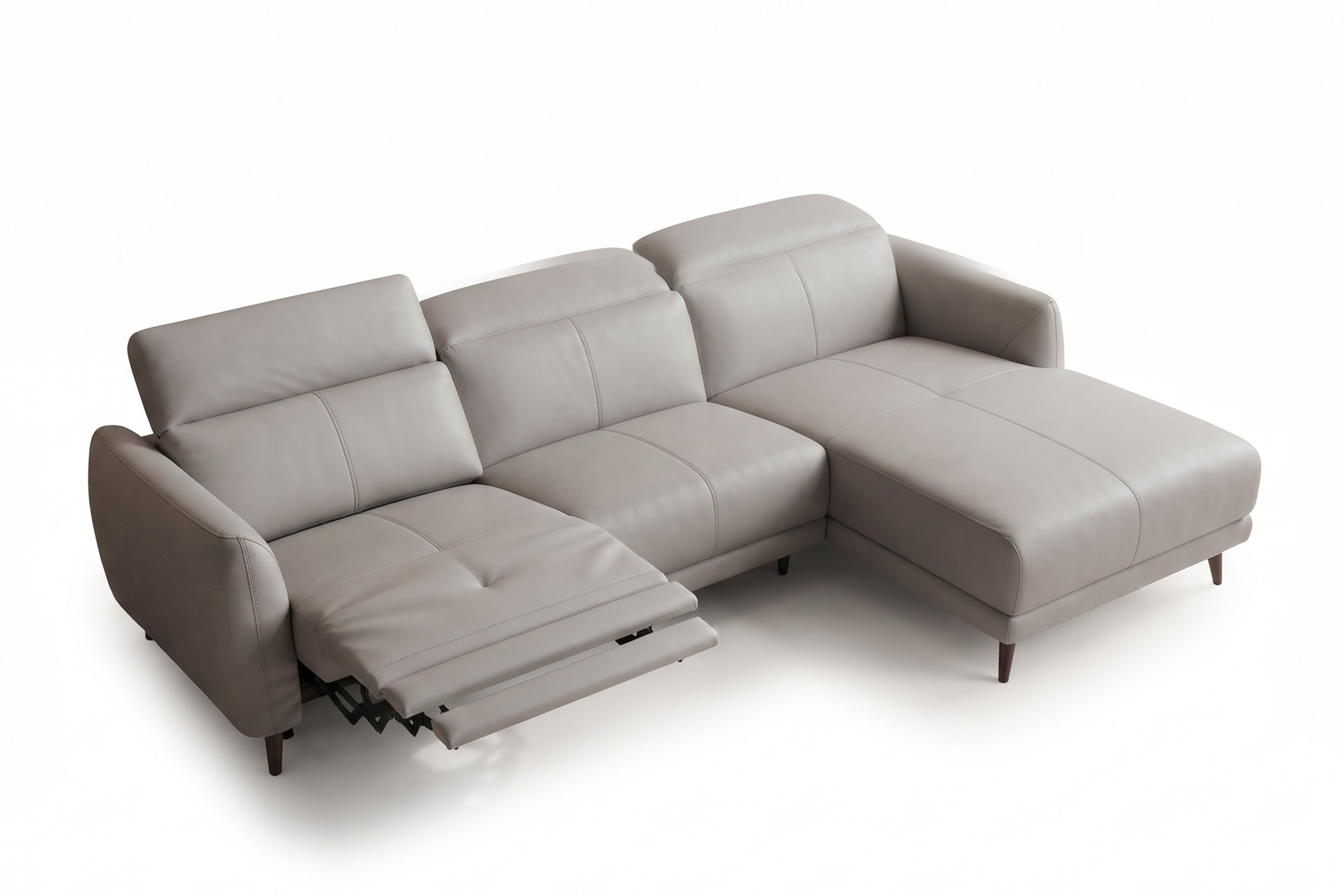 BRIXTON L-Shape Power Incliner Sofa in Leather by Castilla