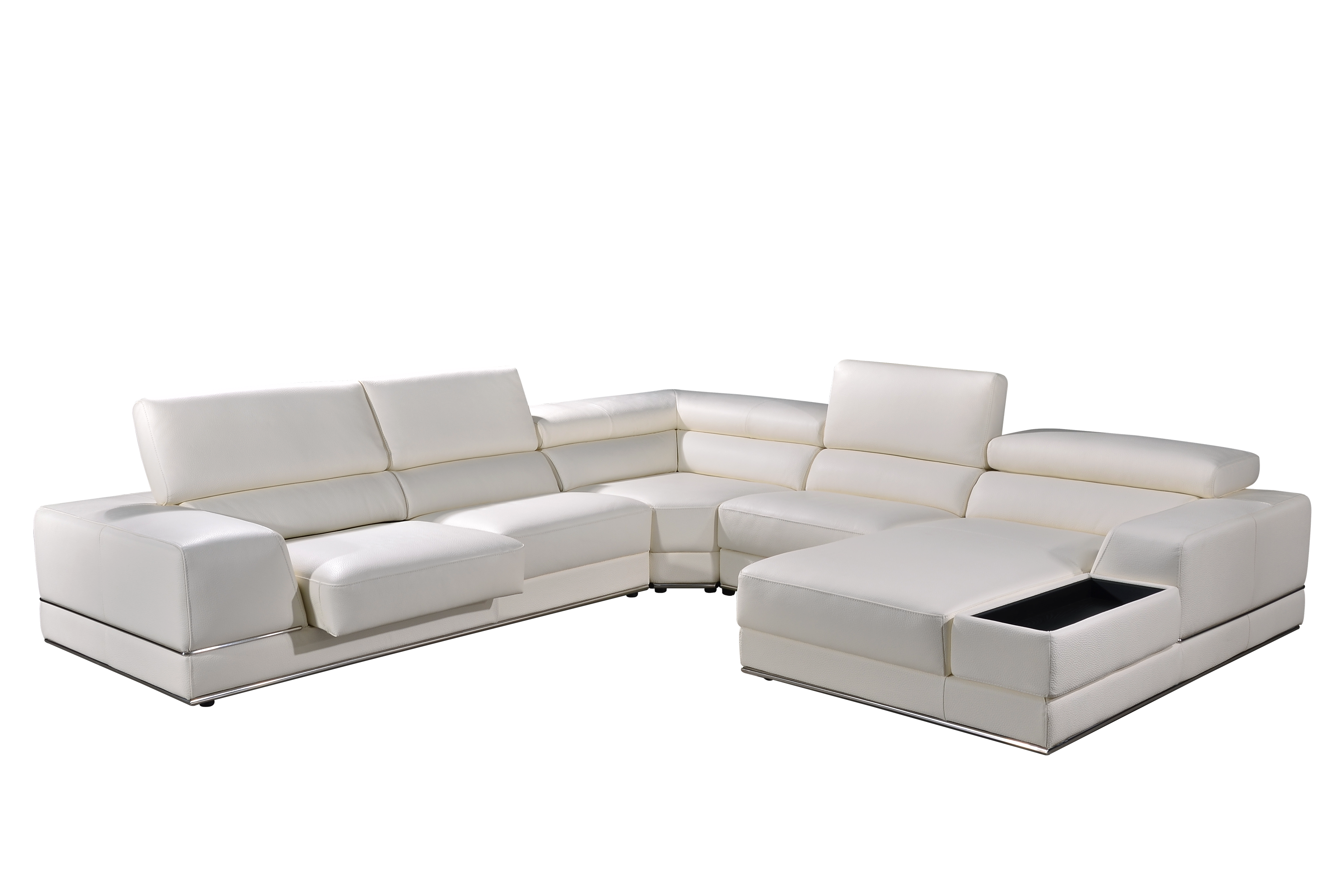 GIOVANNI L-Shaped Slider Sofa in Leather by Castilla
