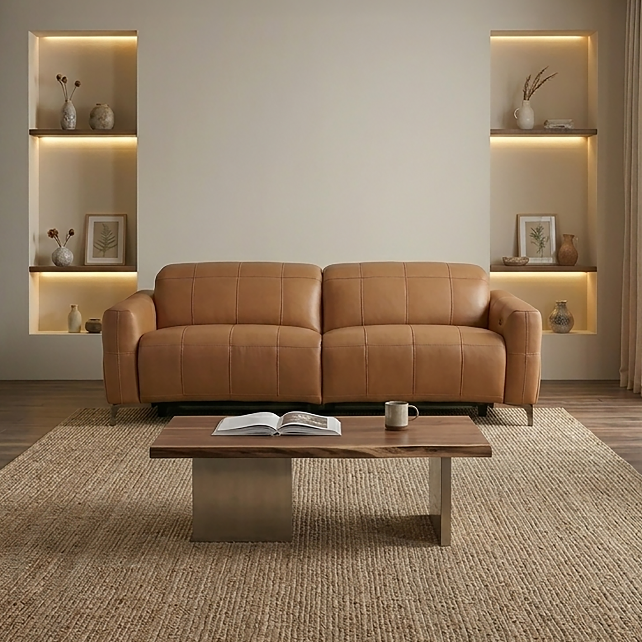 ASTRO 2 Seater Power Incliner Sofa in Leather by Castilla=