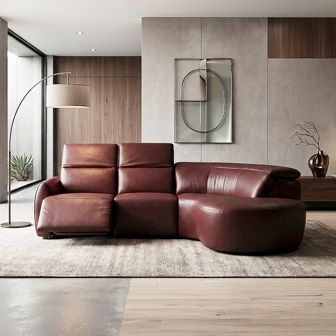 BAMBI L-Shaped Sofa in Leather by Castilla