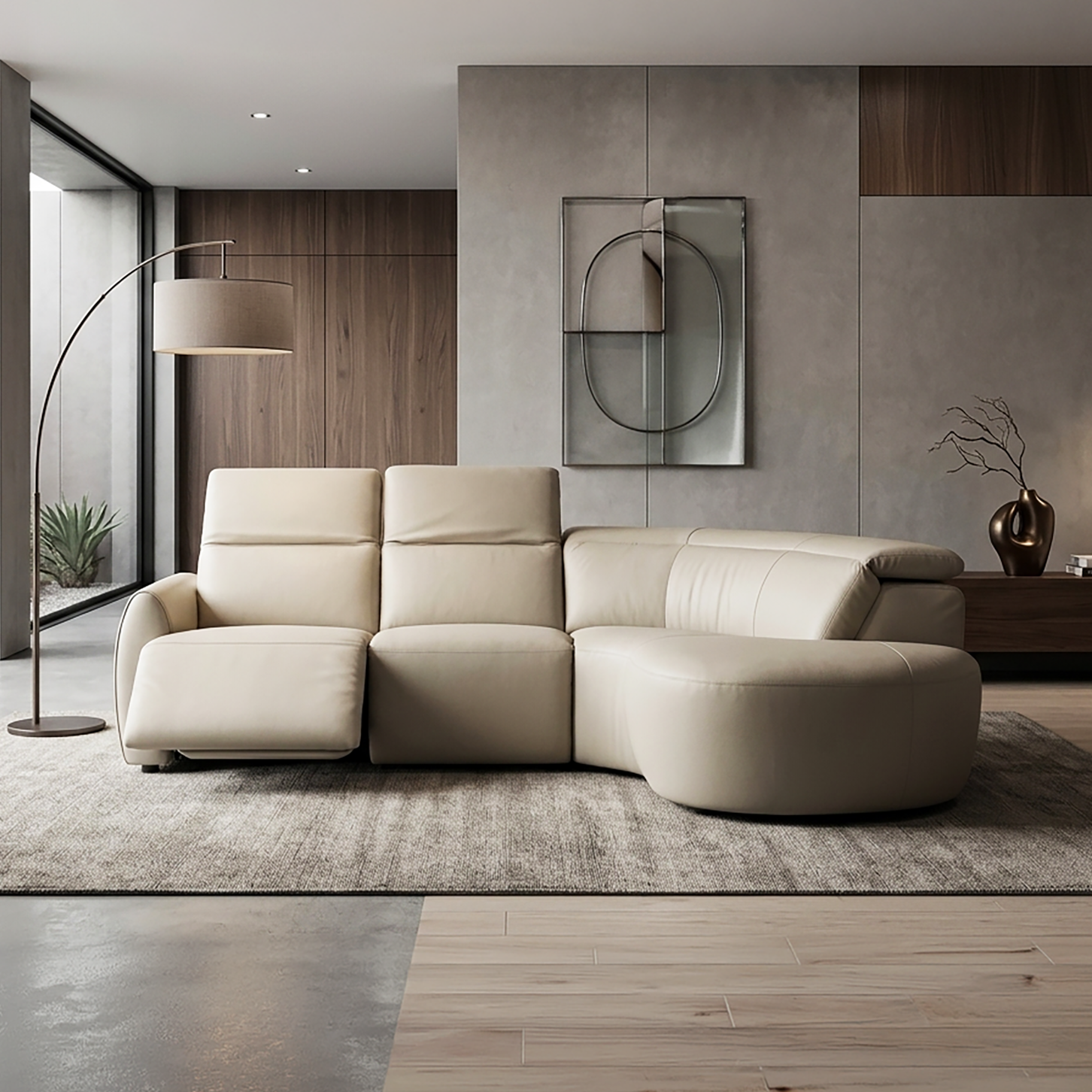 BAMBI L-Shaped Sofa in Leather by Castilla