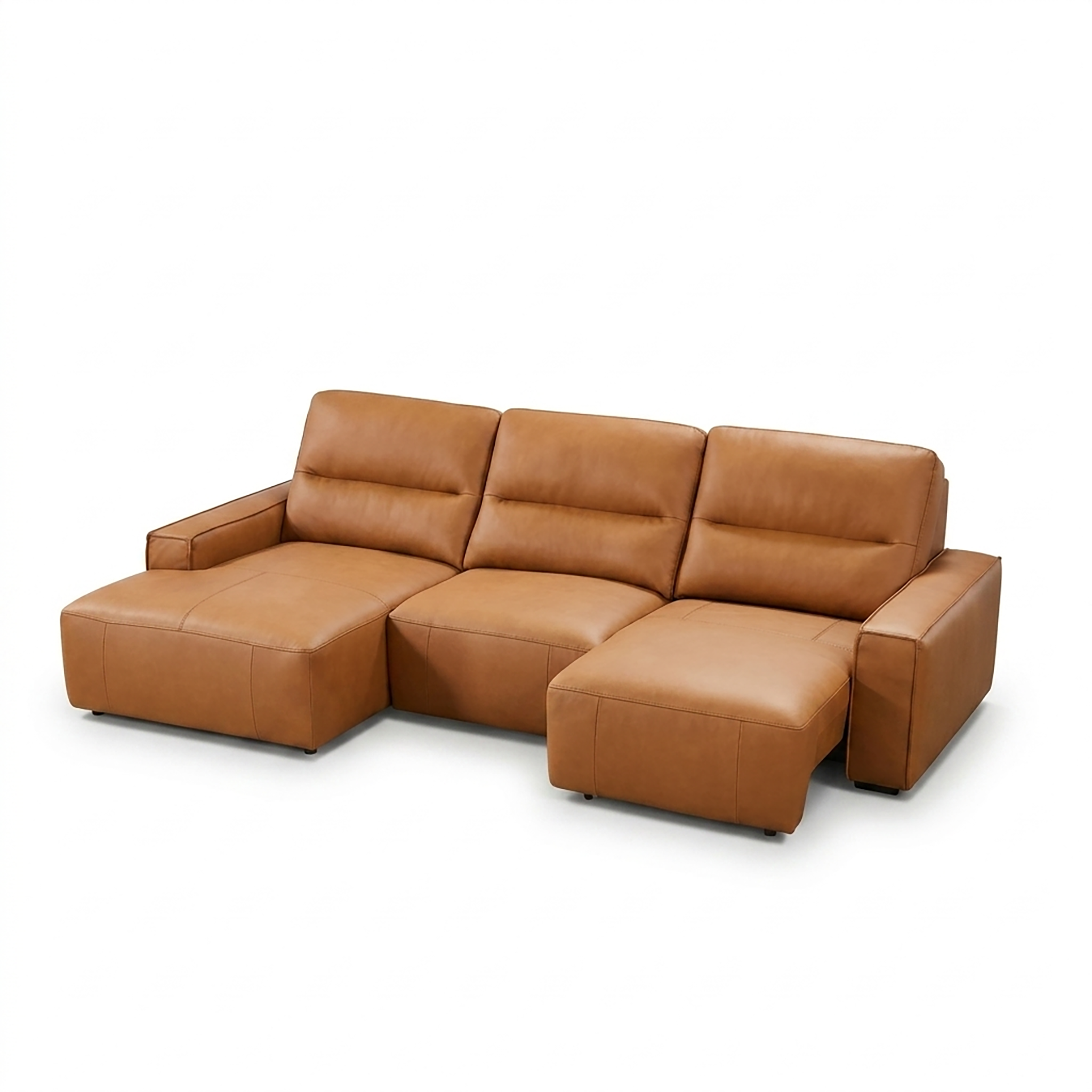 MARIO L-Shaped Electric Slider Sofa in Leather by Castilla