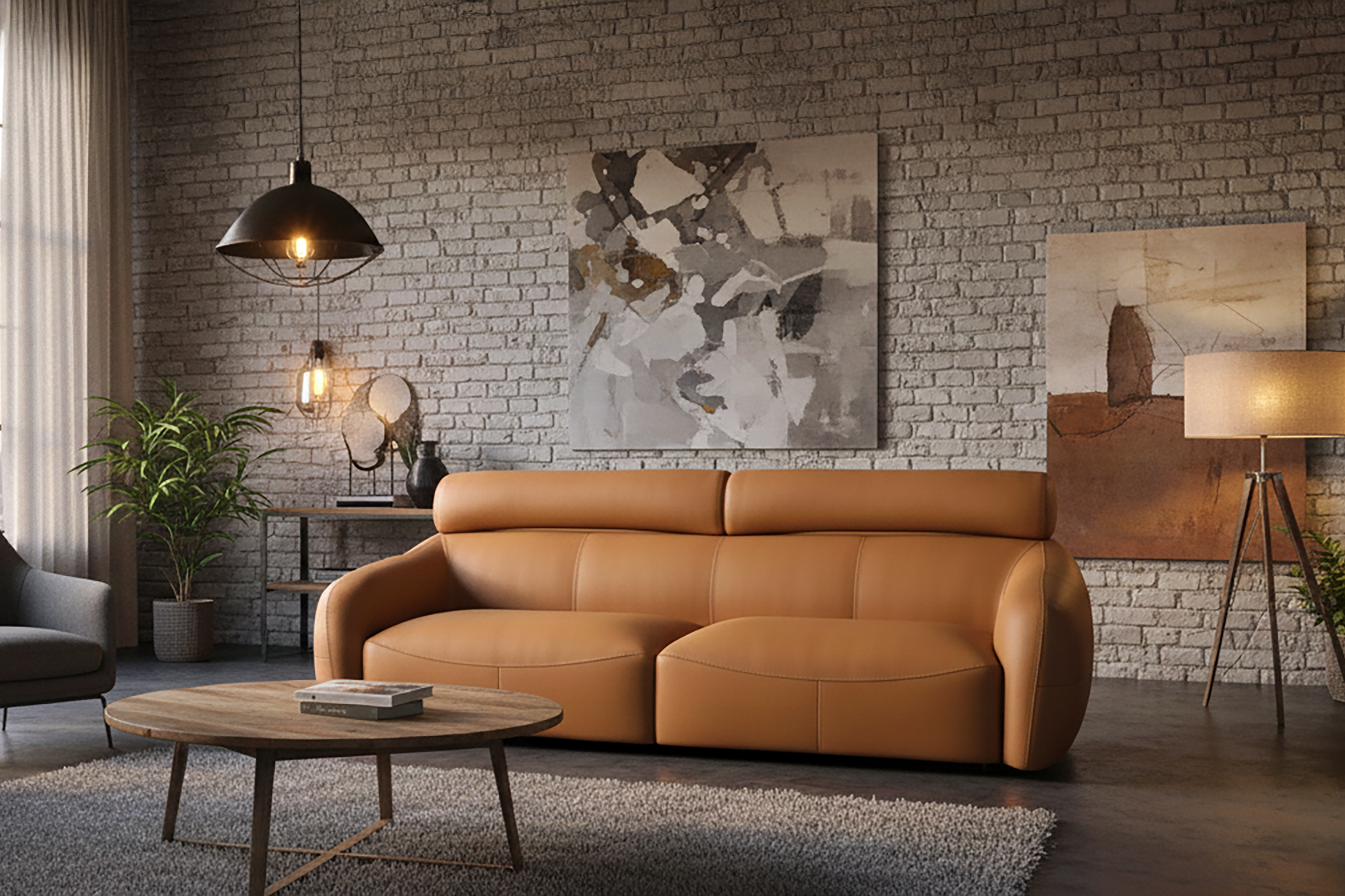 SHINO 2.5 Seater Sofa in Leather by Castilla