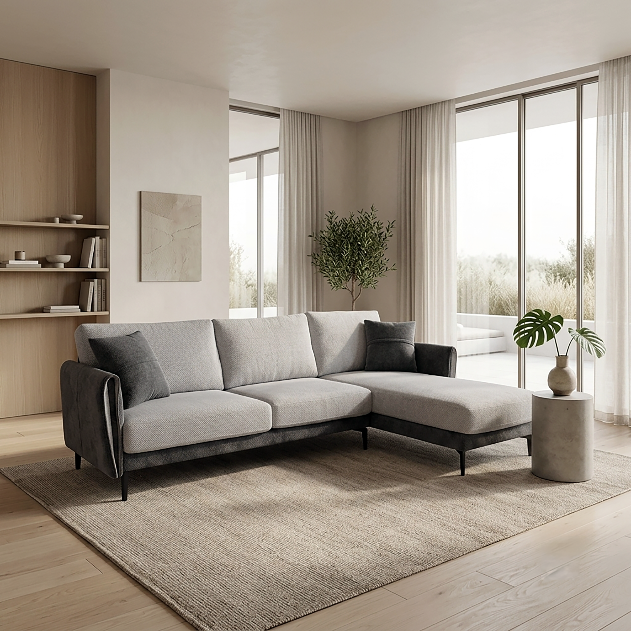 LARSON L-Shaped Sofa in Fabric by Castilla