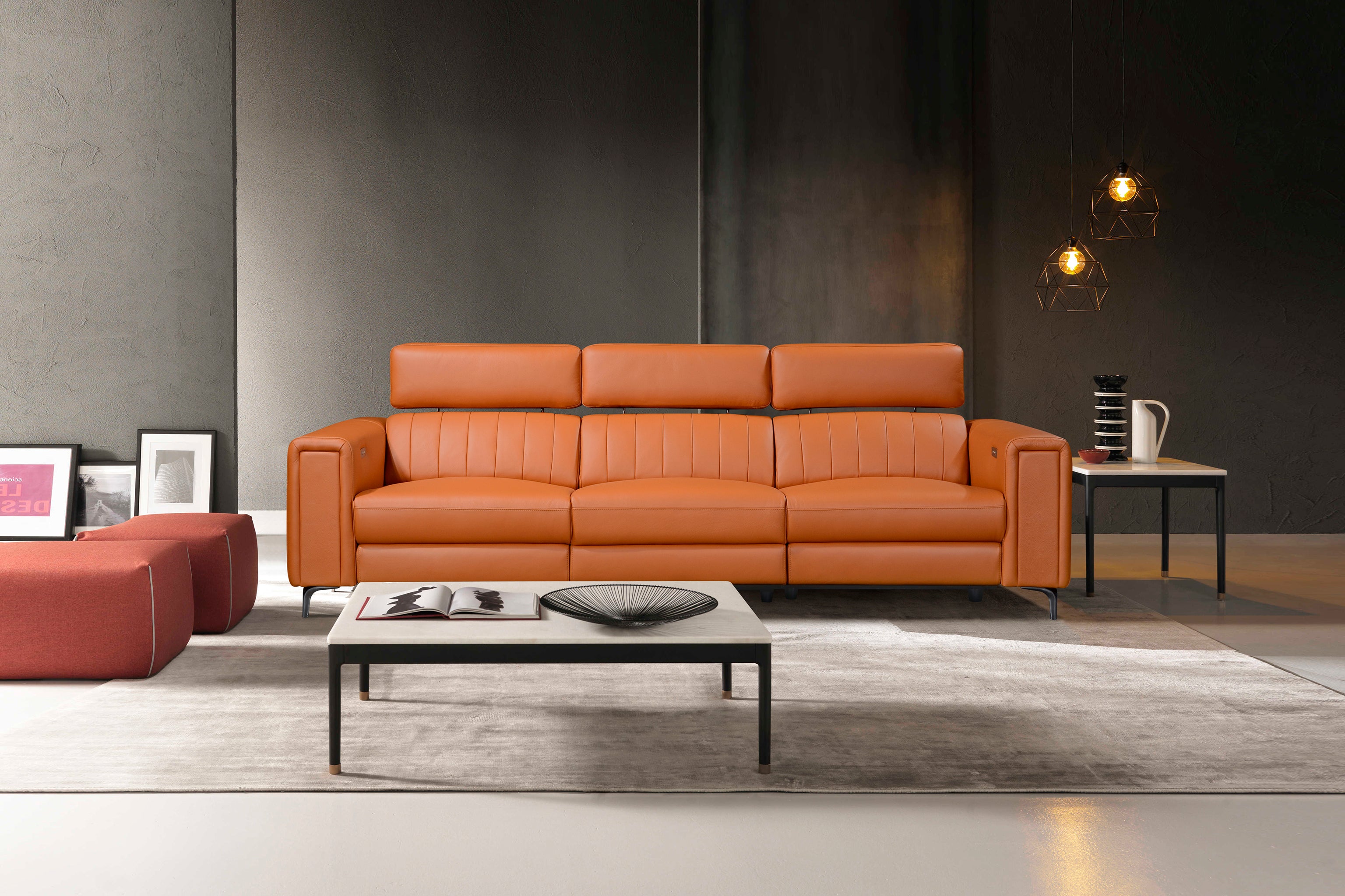 NOAH 3.5 Seater Incliner Sofa in Leather by Castilla