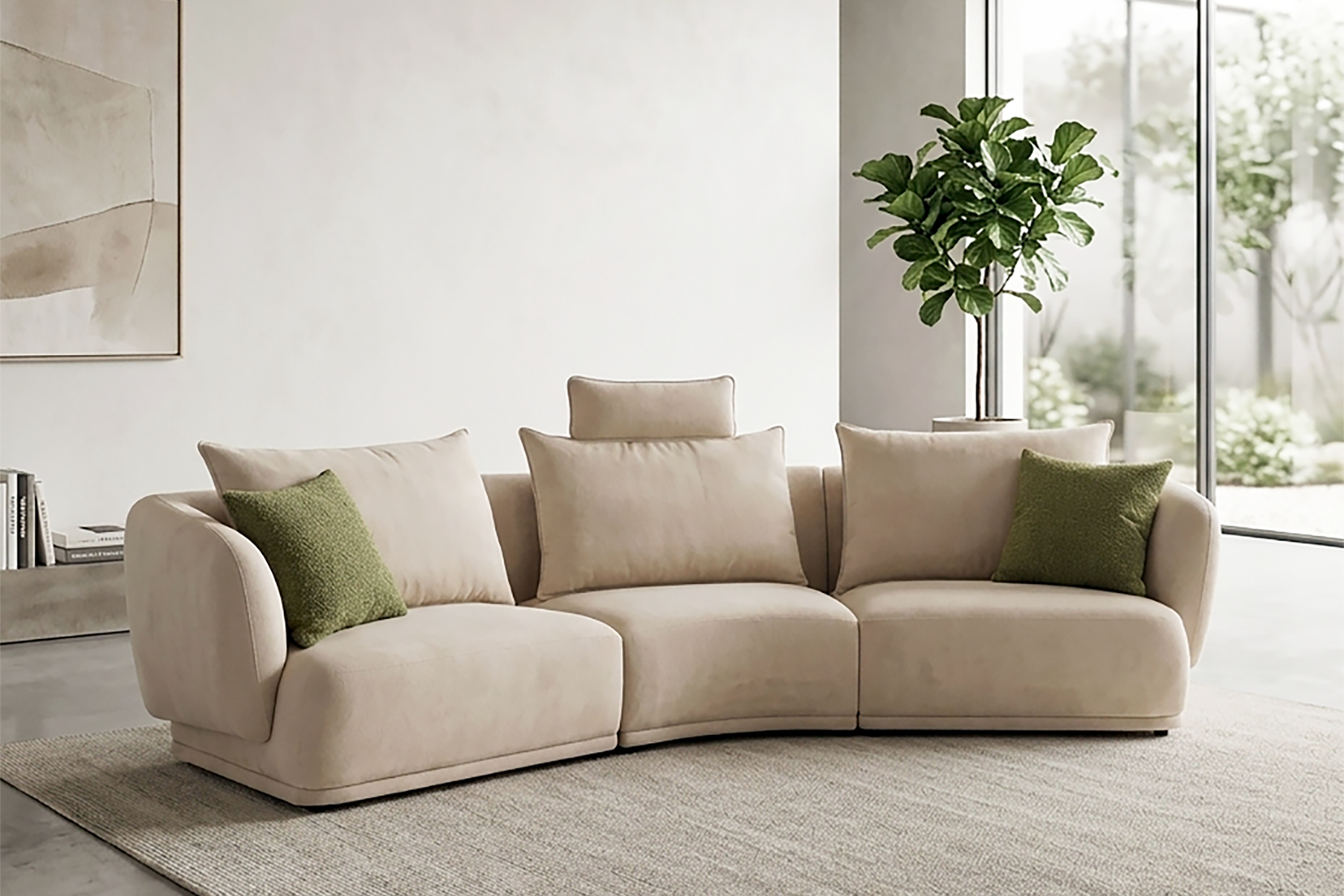 PAVELLA 3.5 Seater Sofa in Fabric by Castilla