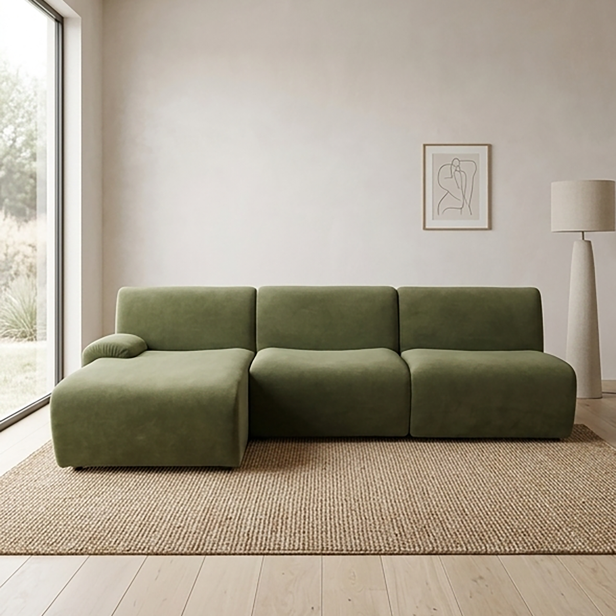RUSSO L-Shaped Sofa in Fabric by Castilla