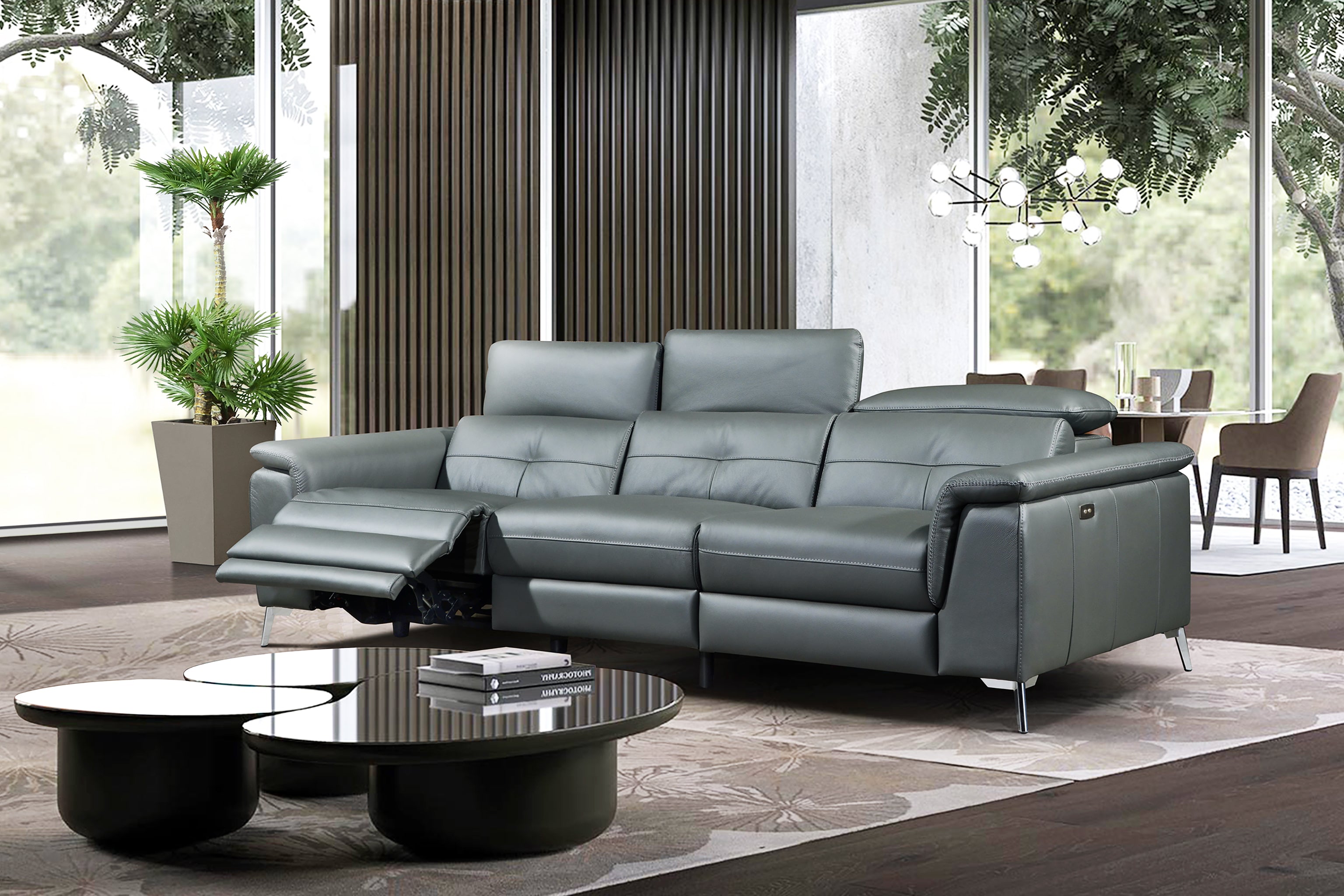 TEVLA 3.5 Seater Incliner Sofa in Leather by Castilla