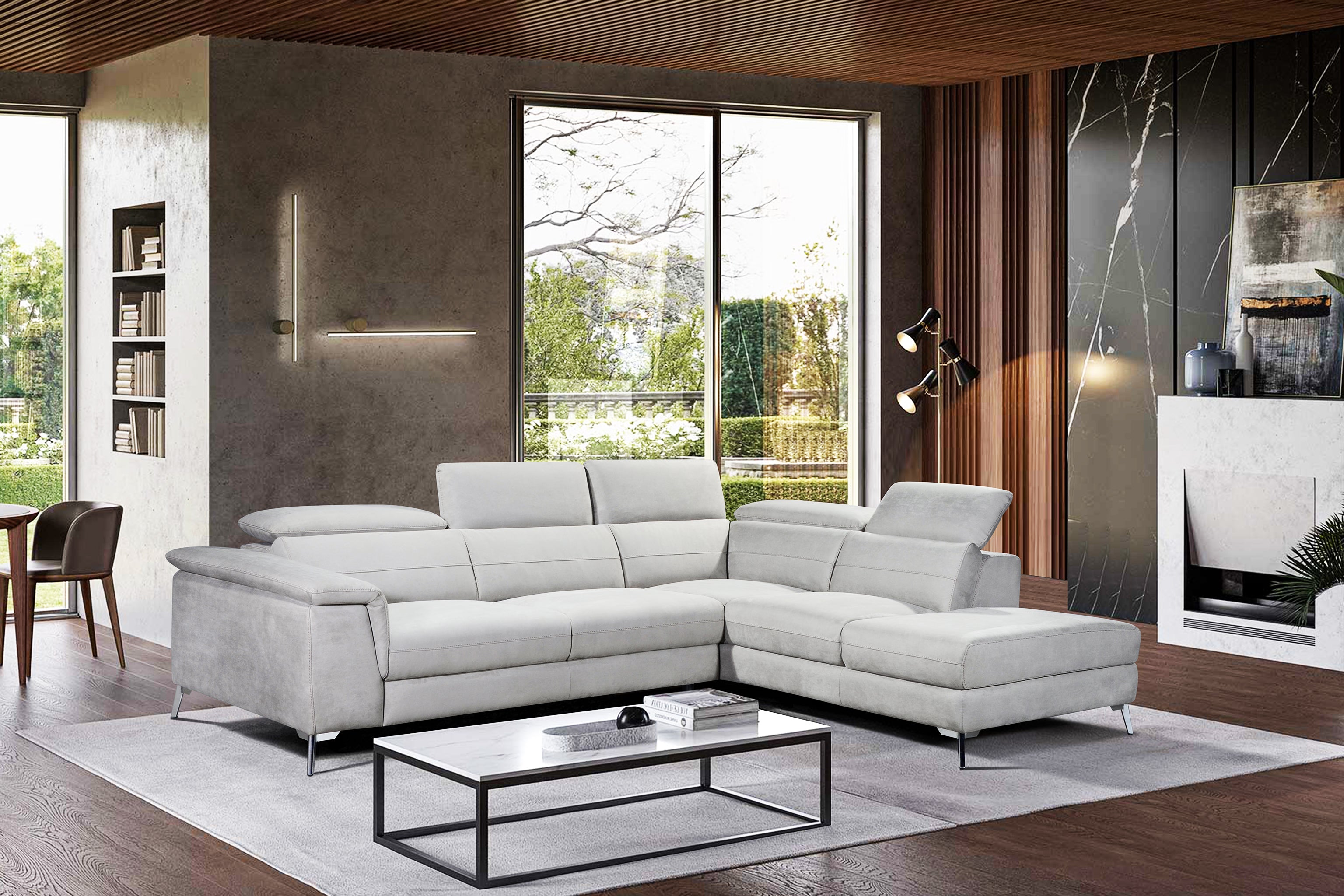 VOGUE II L-Shaped Incliner Sofa in Fabric by Castilla