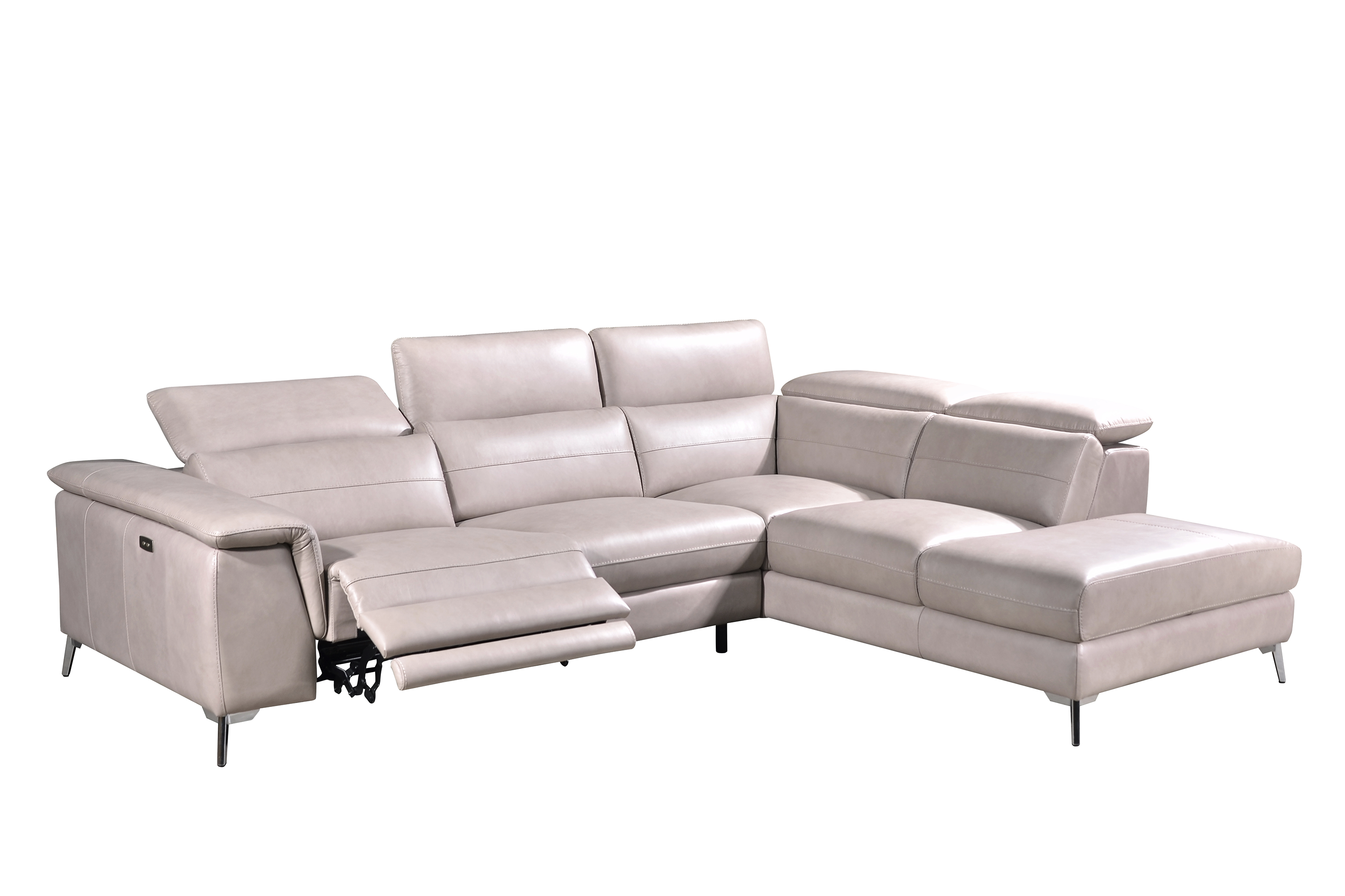 VOGUE II L-Shaped Incliner Sofa in Leather by Castilla