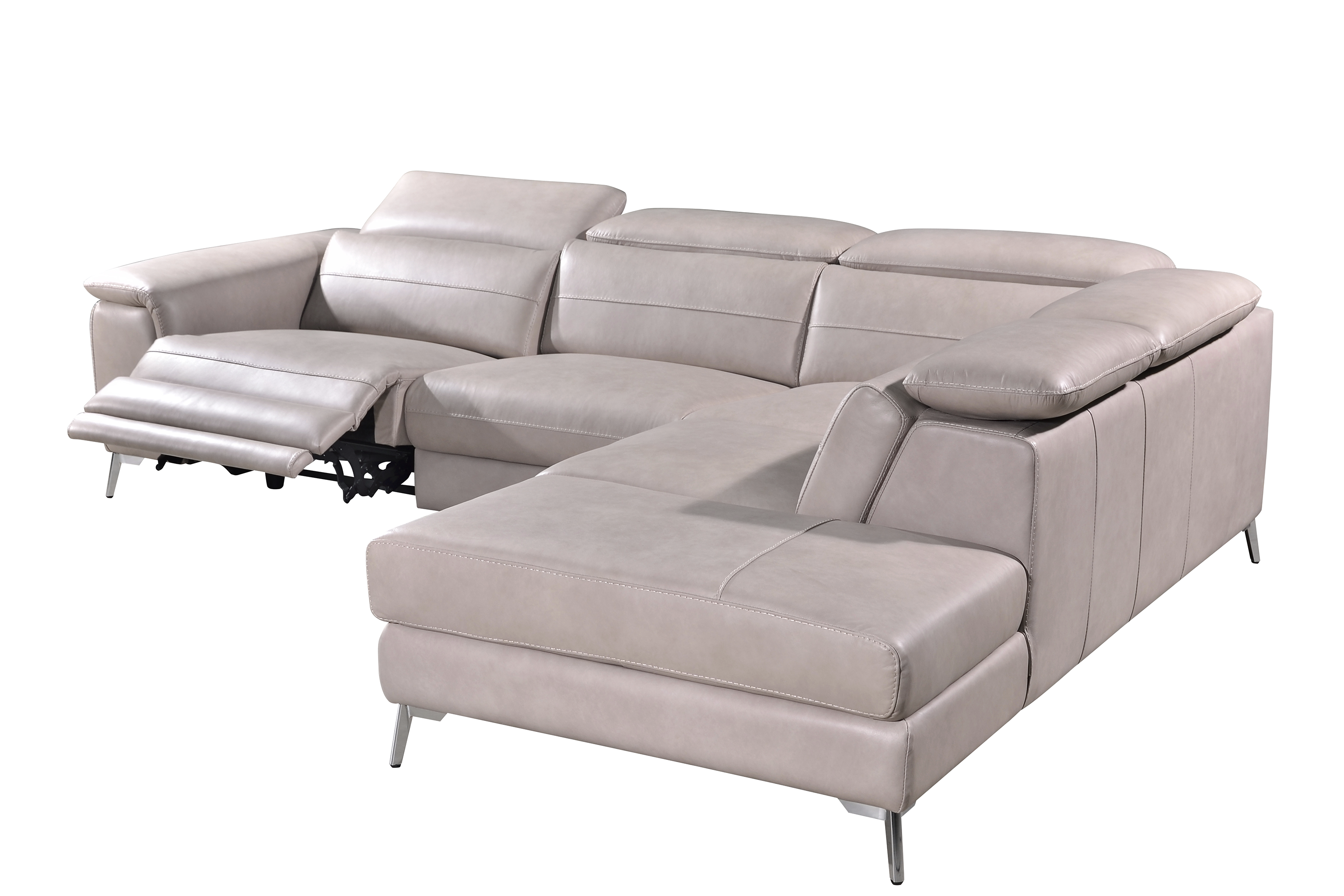 VOGUE II L-Shaped Incliner Sofa in Leather by Castilla