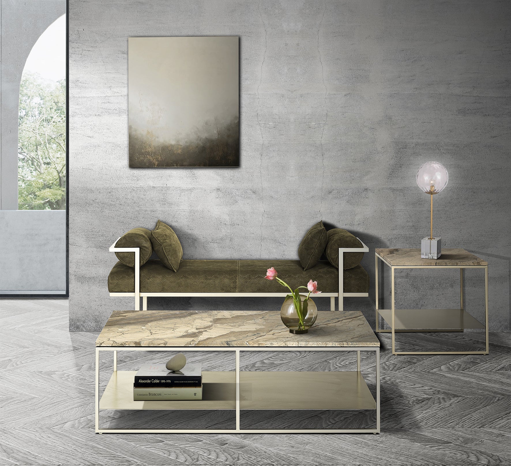 Italy-Made Marble Lamp Table | BILLY by Stone International