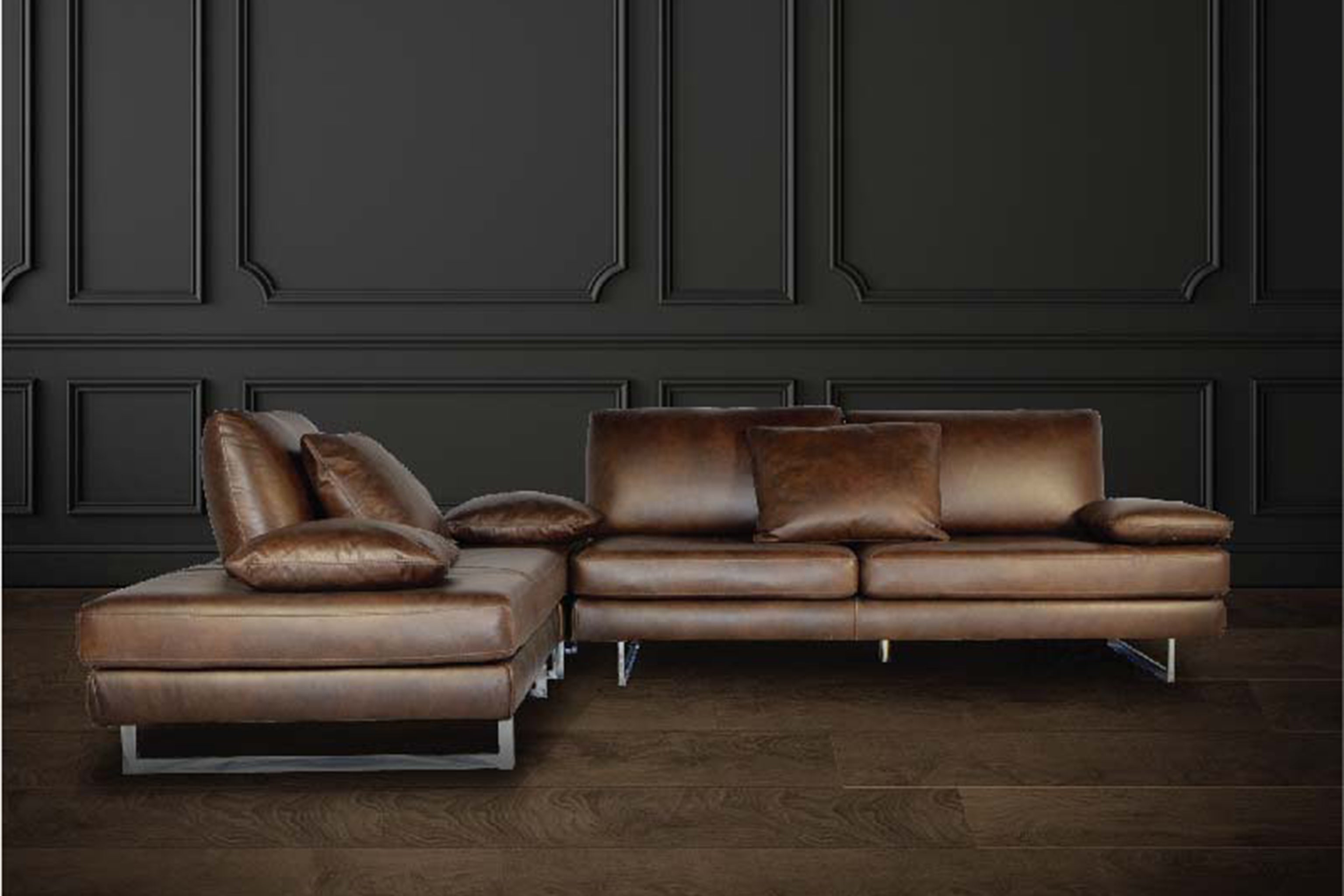 Day Night Sectional Sofa In Leather By