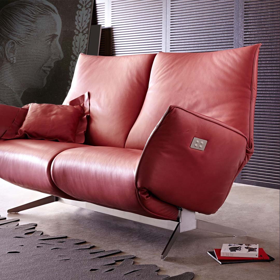 EVITA 2 Seater Electric Recliner Sofa in Leather by Koinor
